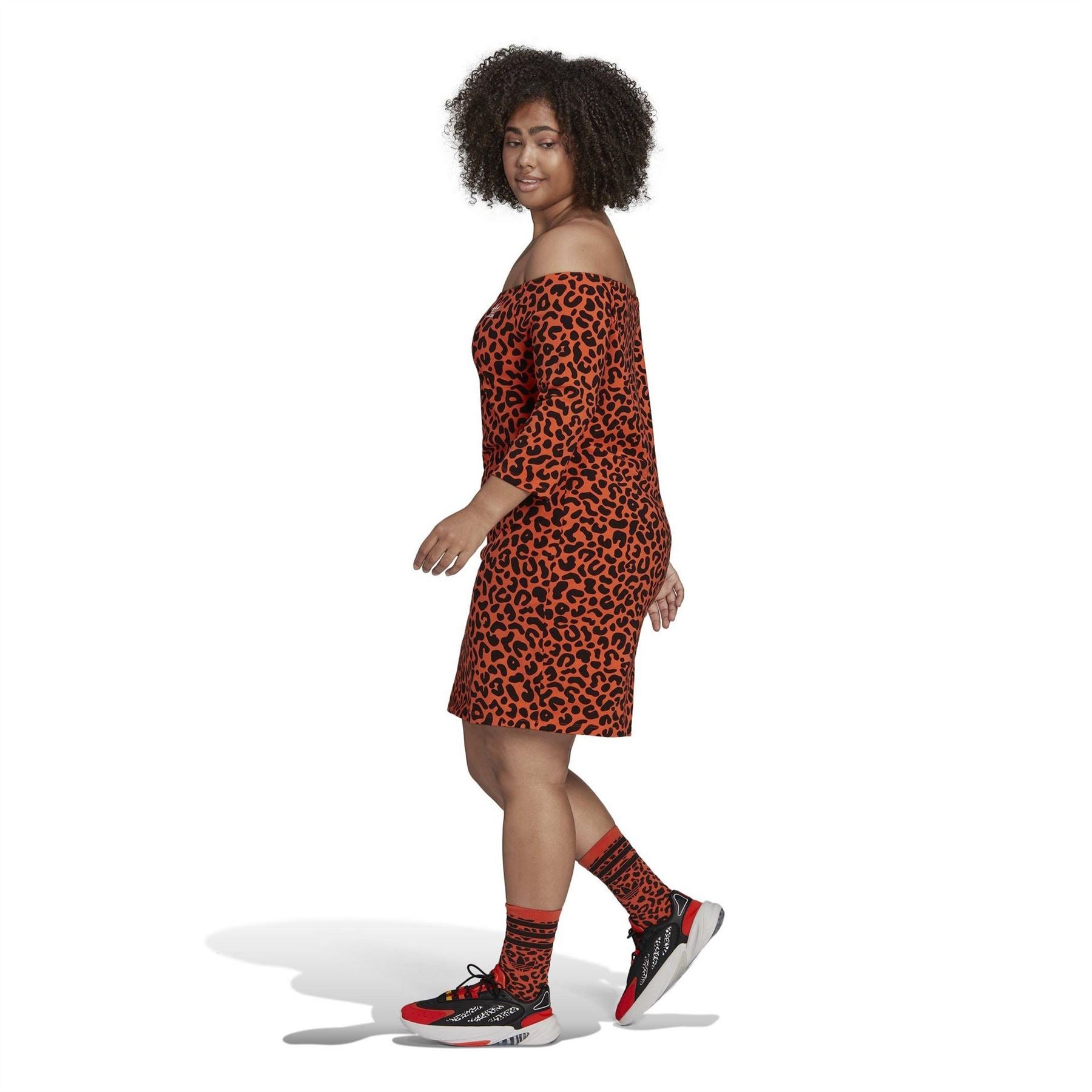 adidas Originals Off The Shoulder Mini Bodycon Dress