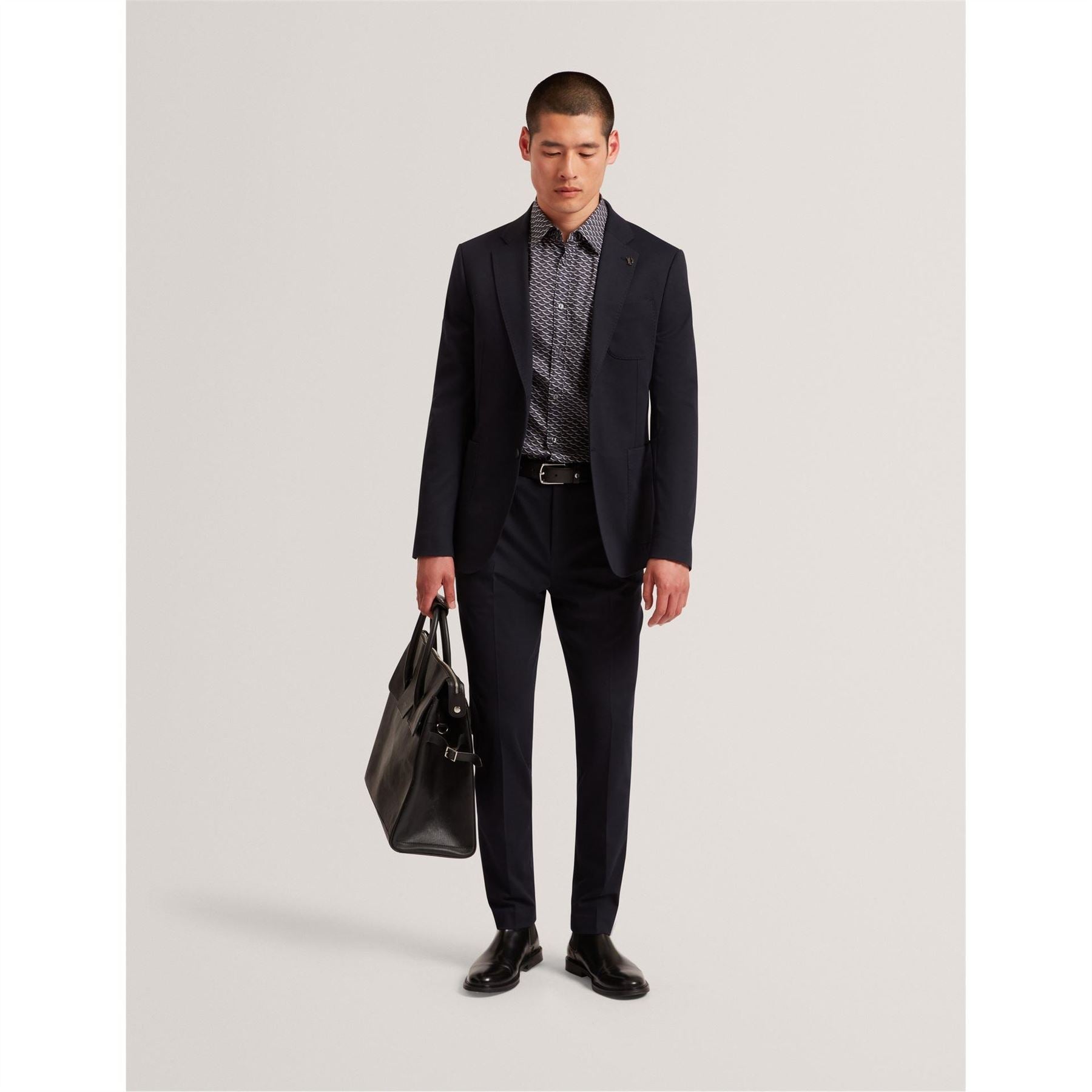 Ted Baker Geo Print Collared Neck Long Sleeve Shirt