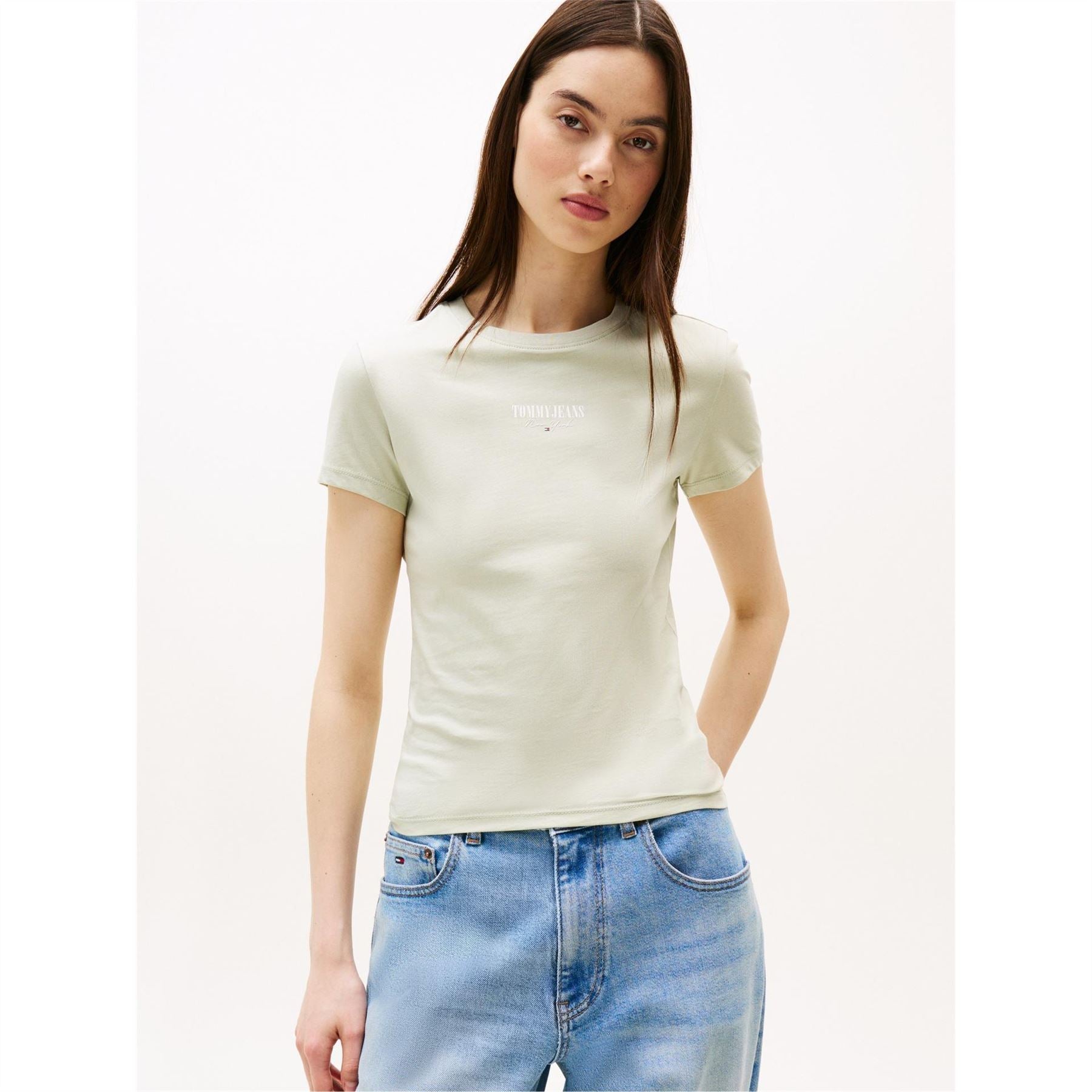 Tommy Jeans Logo Print Regular Fit Lettering Crew Neck Short Sleeve T-Shirt