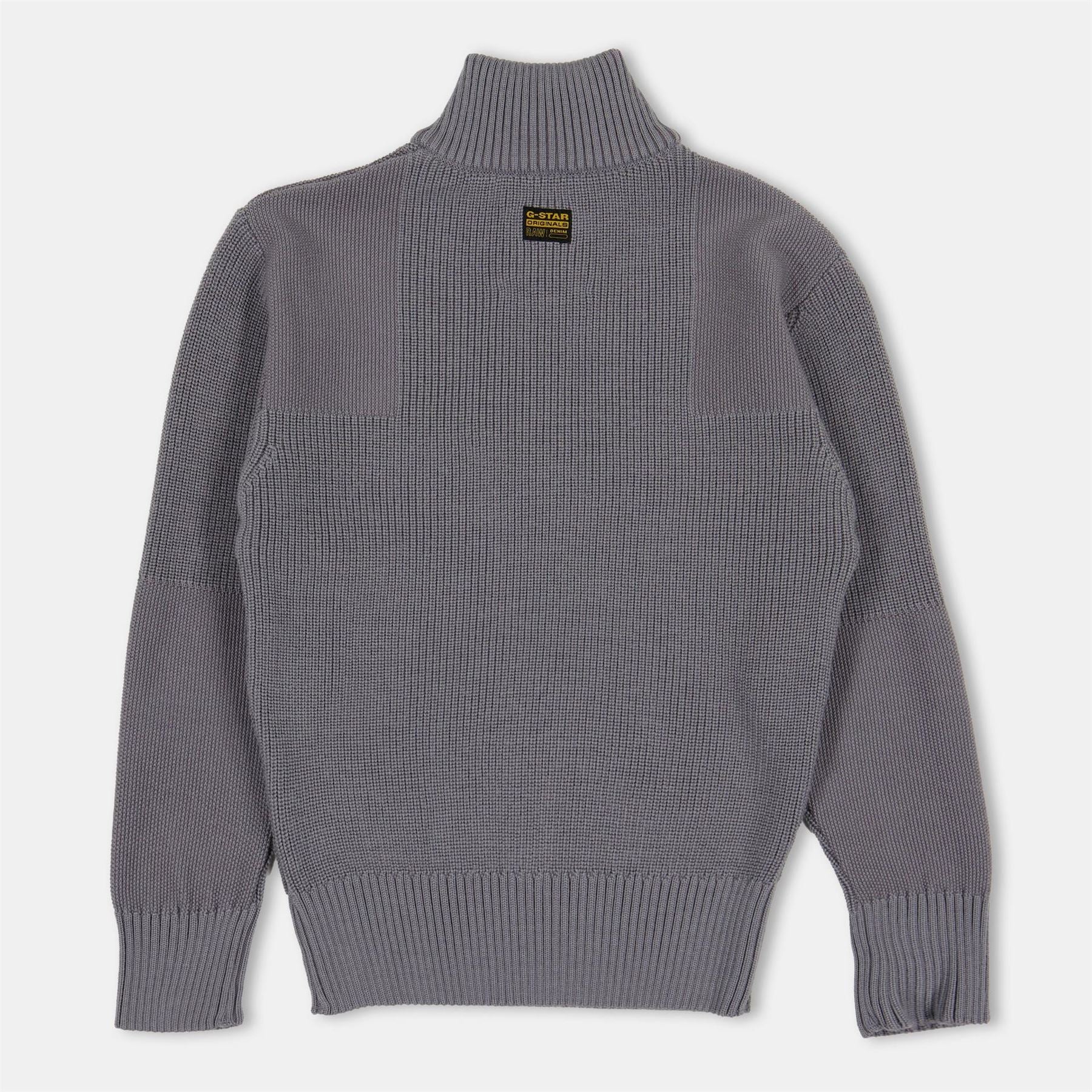 G Star Army Zip Neck Ribbed Collar Long Sleeve Sweater