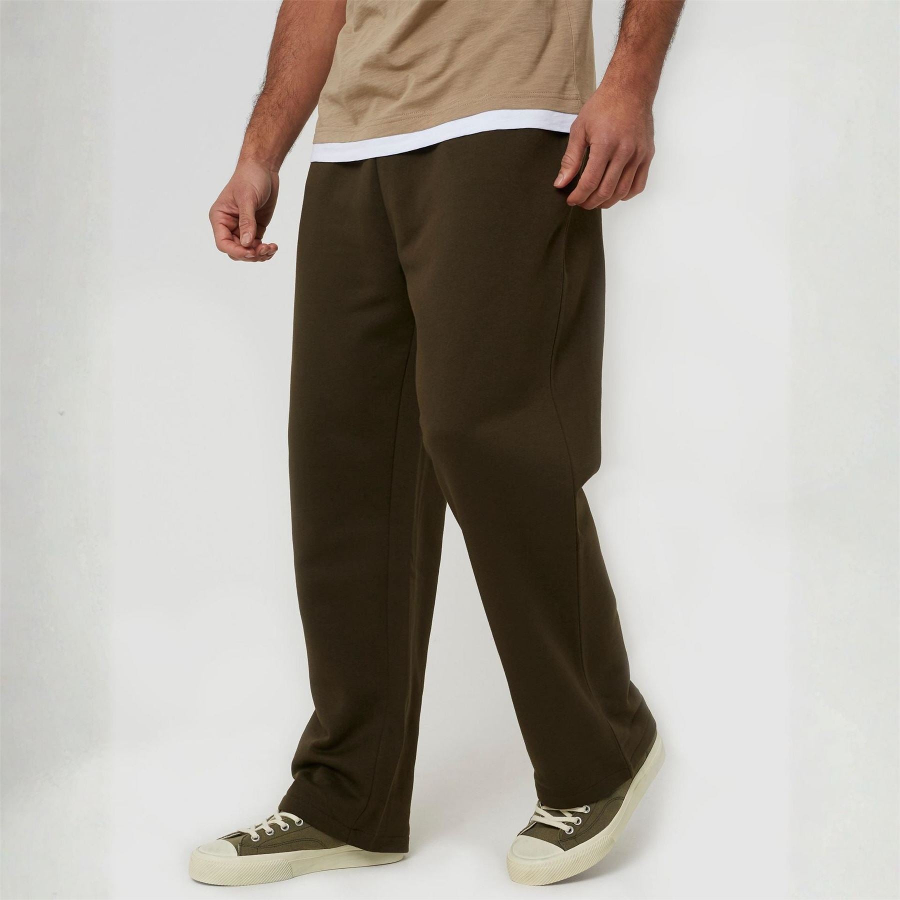 Brave Soul Wide Leg Joggers With Open Hem