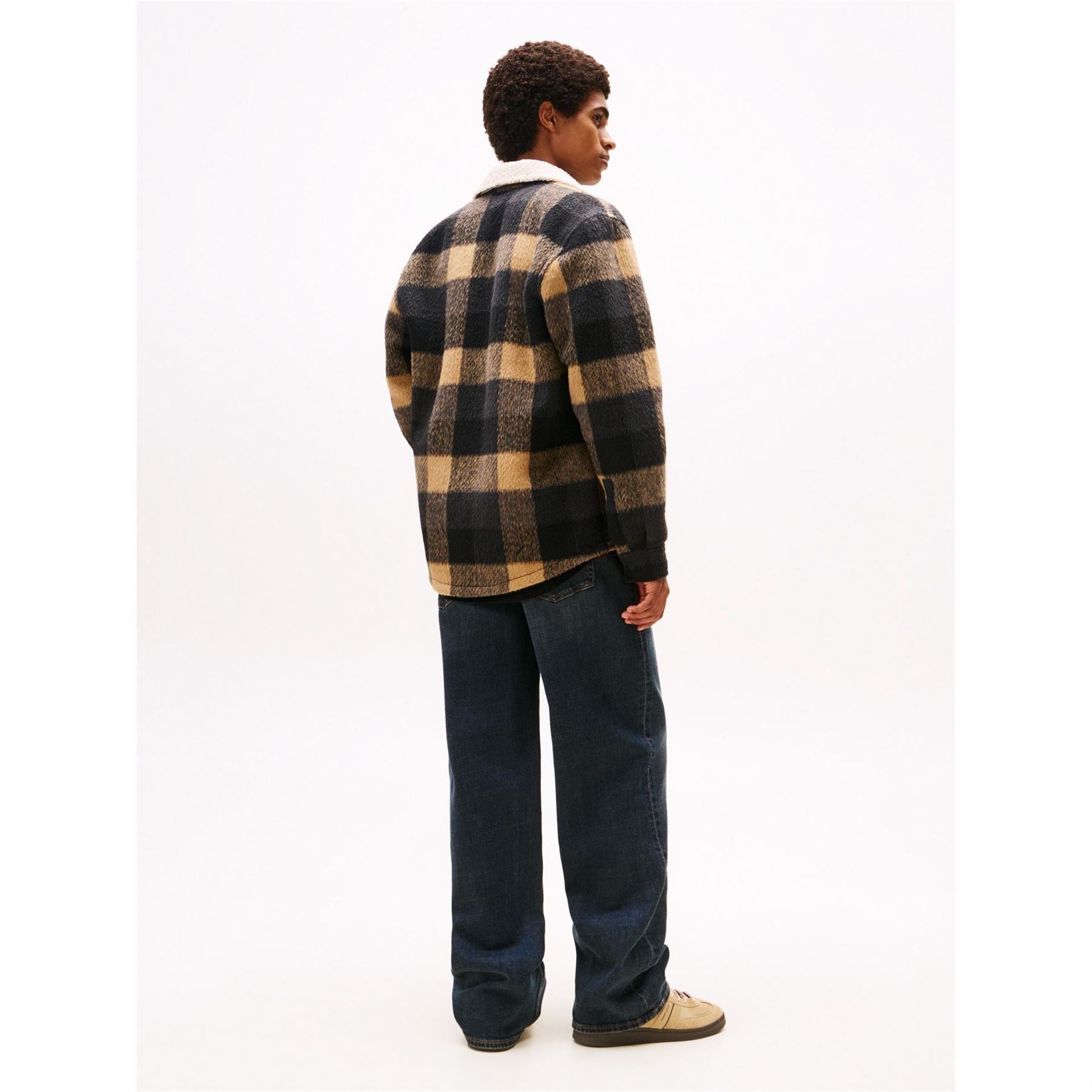 Tommy Jeans Borg Plaid Patterned Chest Pocket Overshirt
