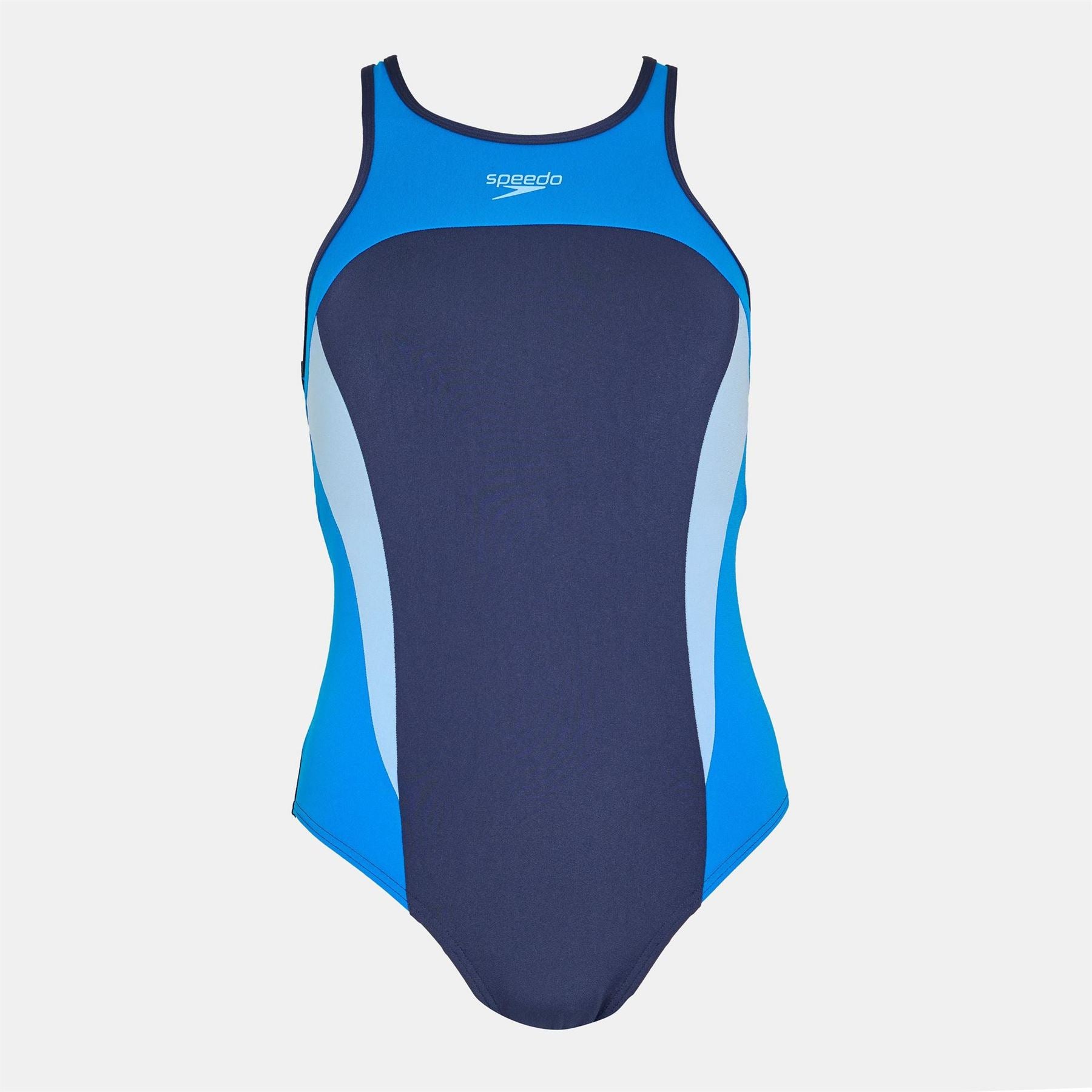 Speedo Color Block Regular Fit High Neck Swimsuit