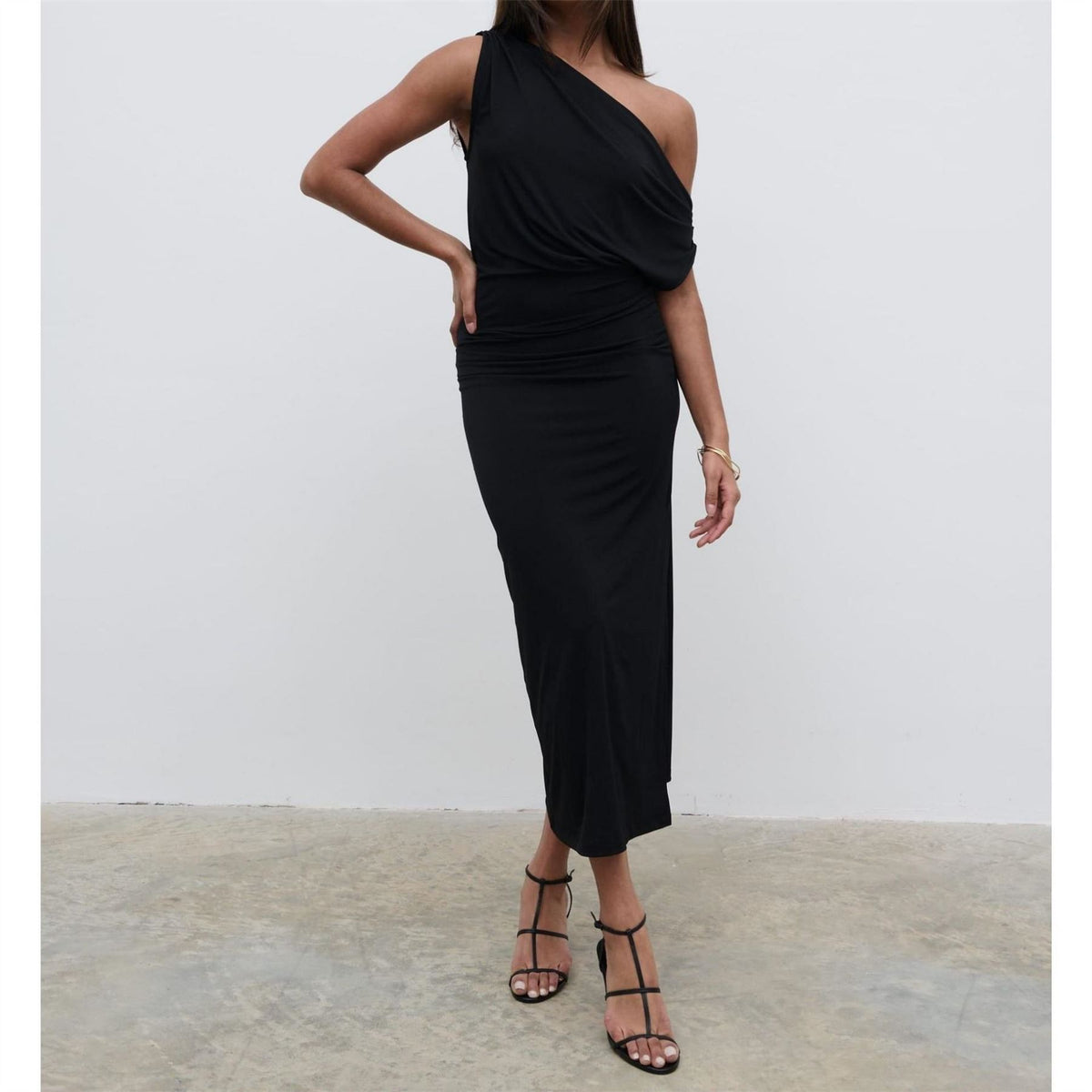 Pretty Lavish Janece One Shoulder Asymmetric Ruched Bodycon Dress