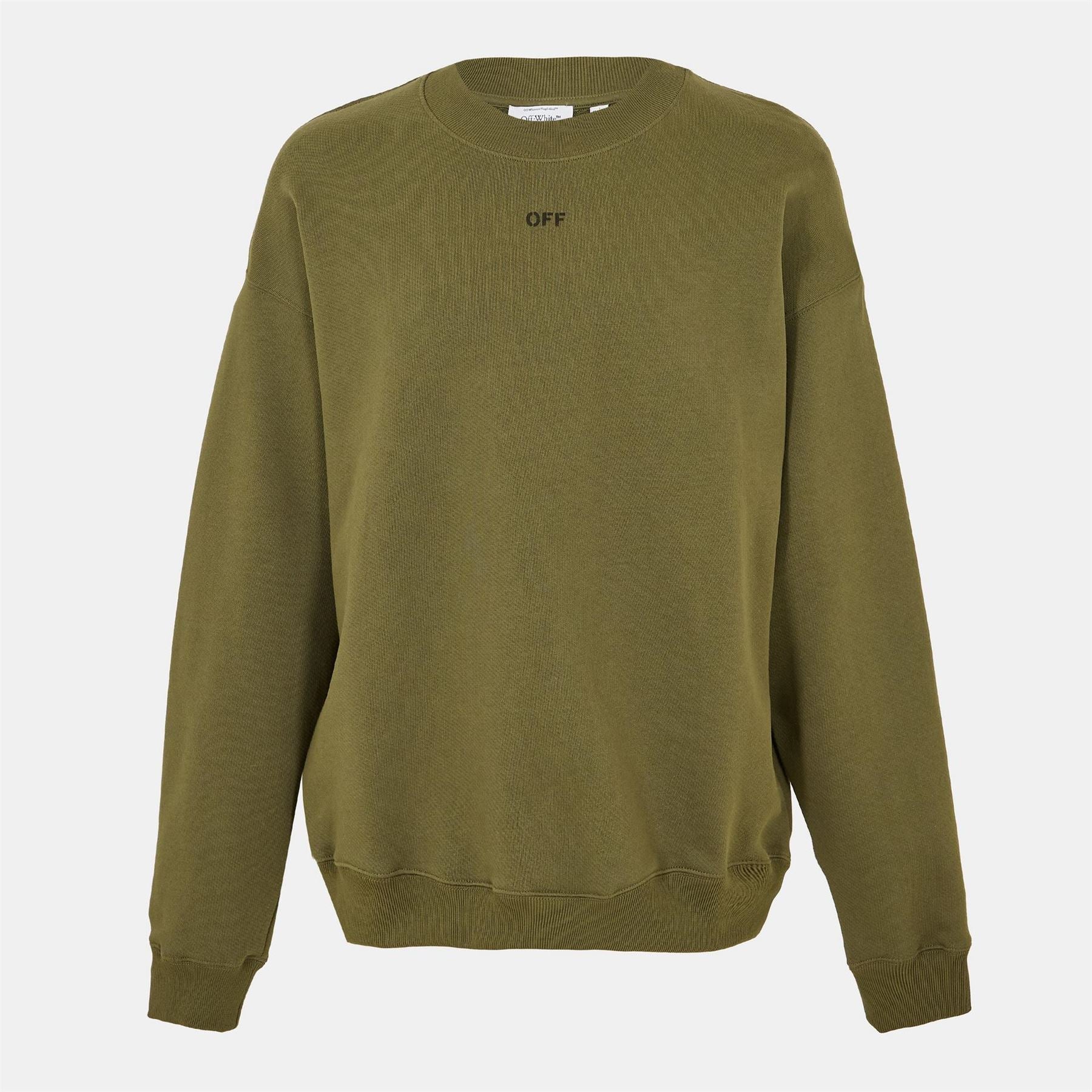 Off White Crew Neck Long Sleeve Regular Fit Sweater