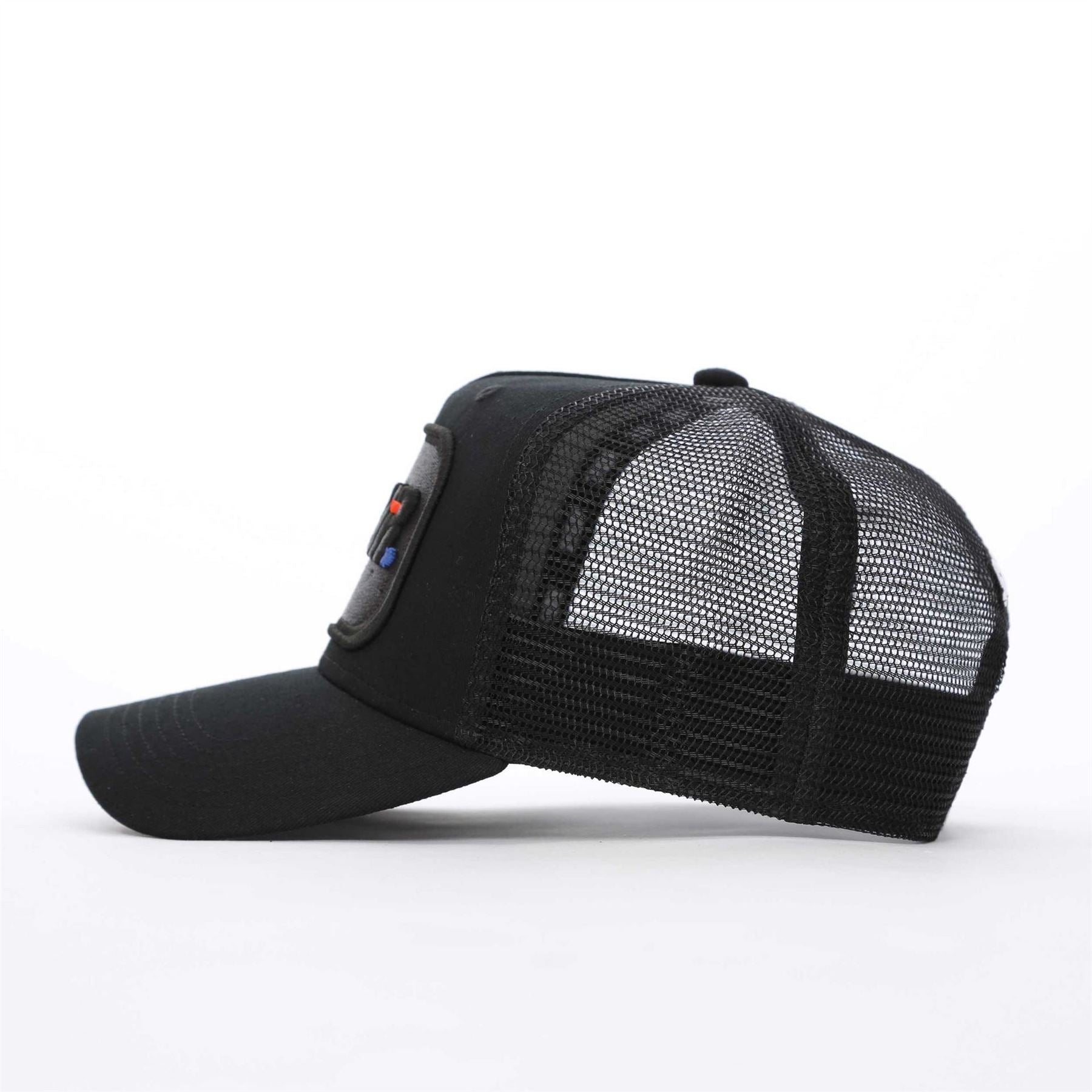 Societe Noir Logo Mesh Pre Curved Brim Trucker Cap