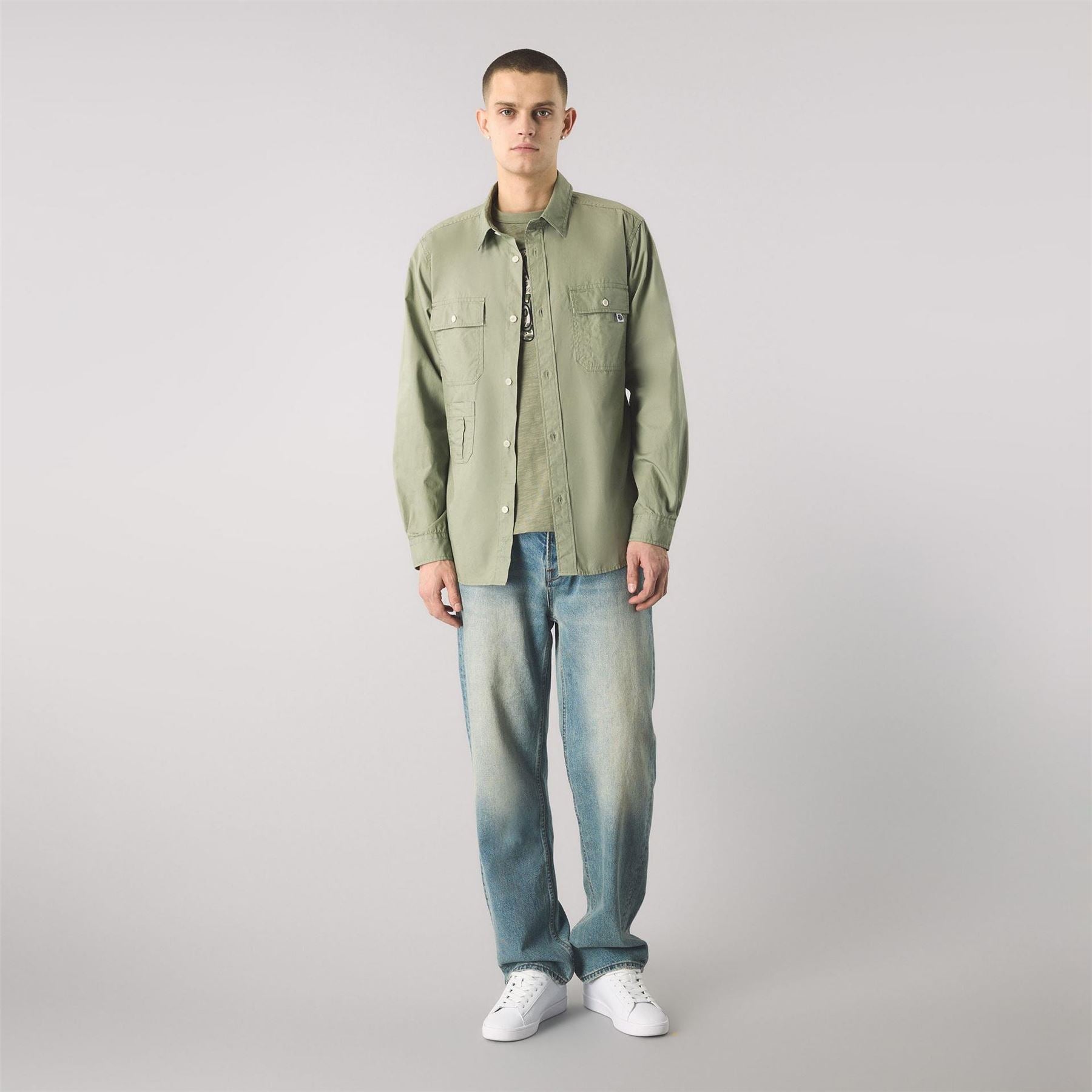 Pretty Green Brentwood Long Sleeve Plain Shirt