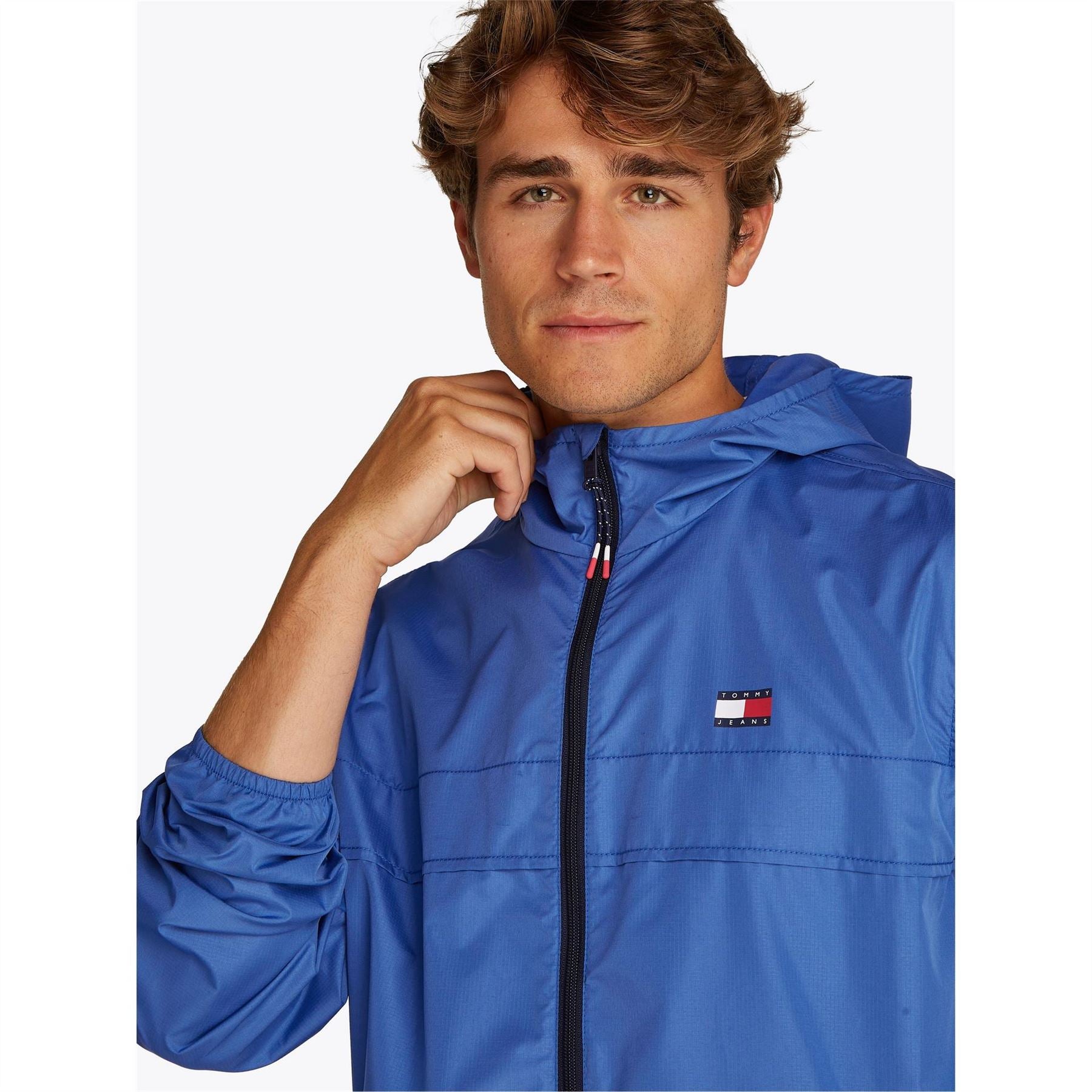 Tommy Jeans Hooded Relaxed Fit Windbreaker with Zipped Pocket