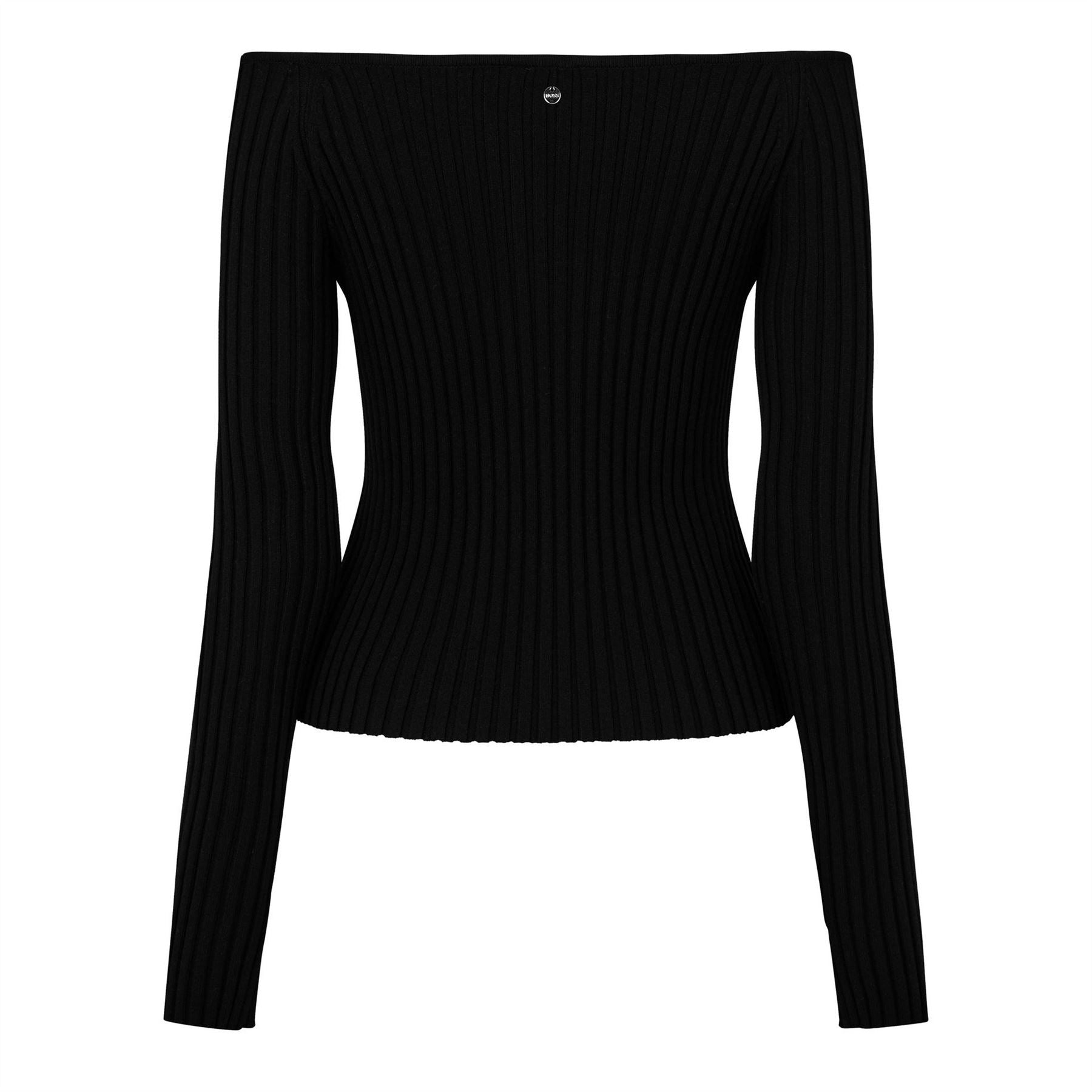 Boss Off-The-Shoulder Slim Fit Sweater