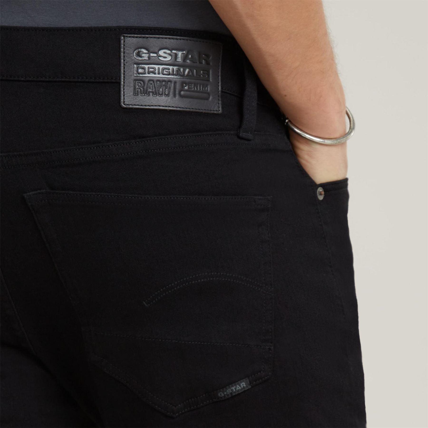 G Star Slim Fit Jeans In Blue Black Stretch Denim