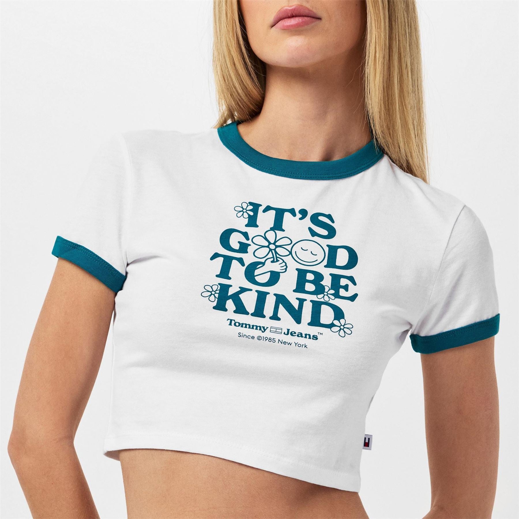 Tommy Jeans Cropped Lettering Ringer T-Shirt