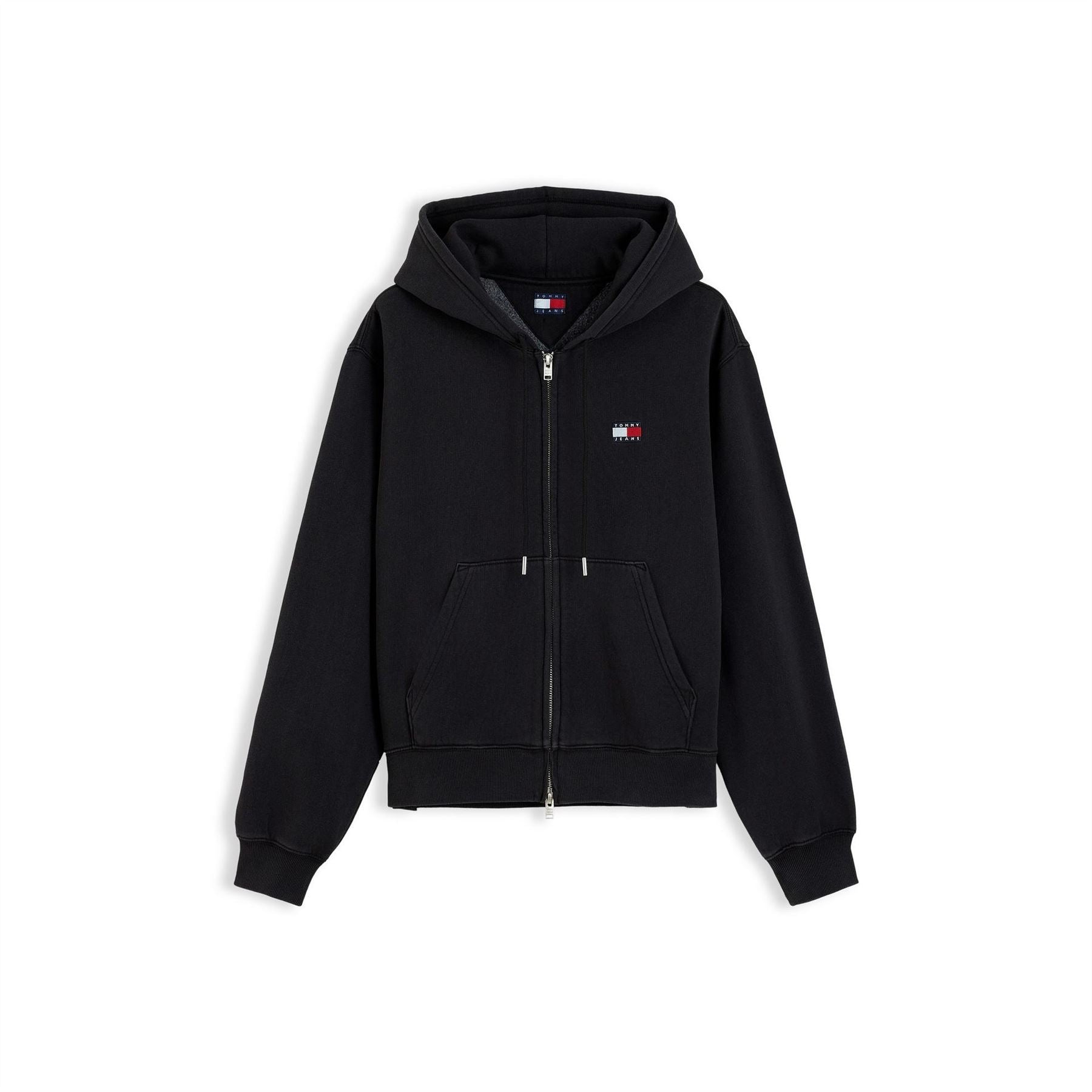 Tommy Jeans Badge Cotton Full Zip Fleece Top