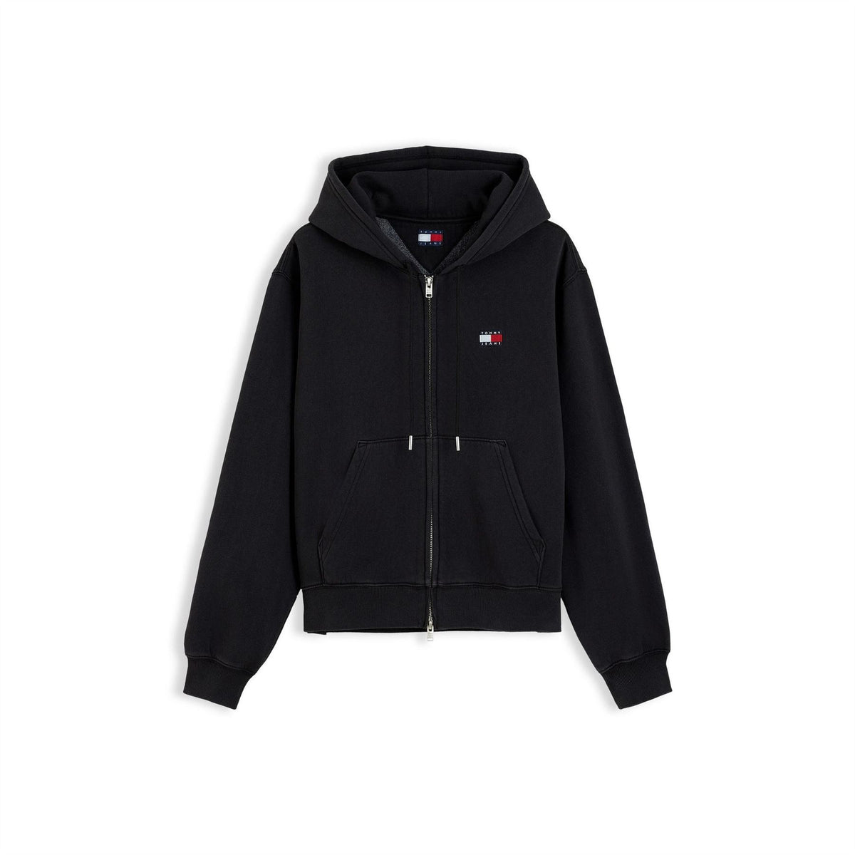 Tommy Jeans Badge Cotton Full Zip Fleece Top