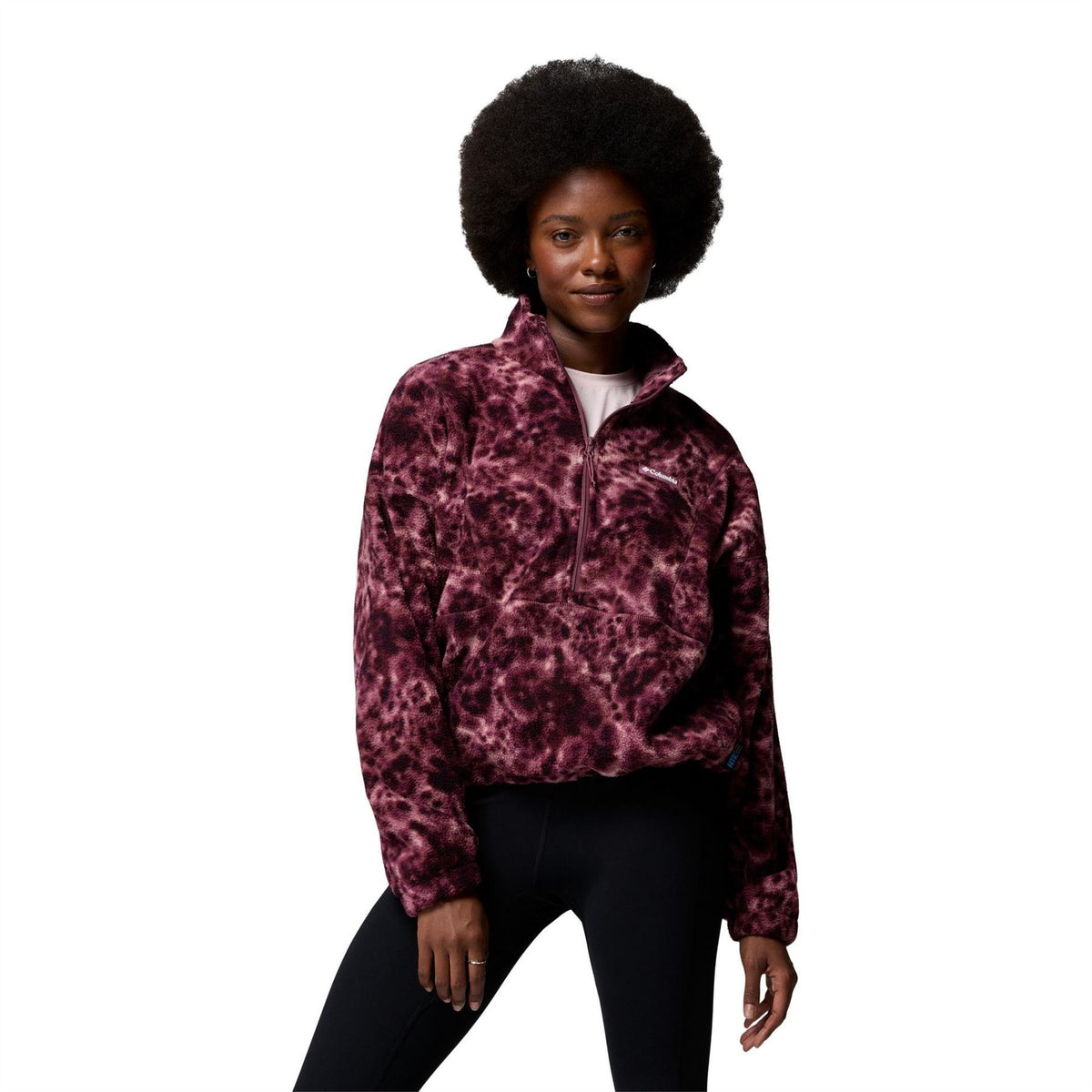 Columbia Timber Print Relaxed Fit 1 2 Zip Fleece Top
