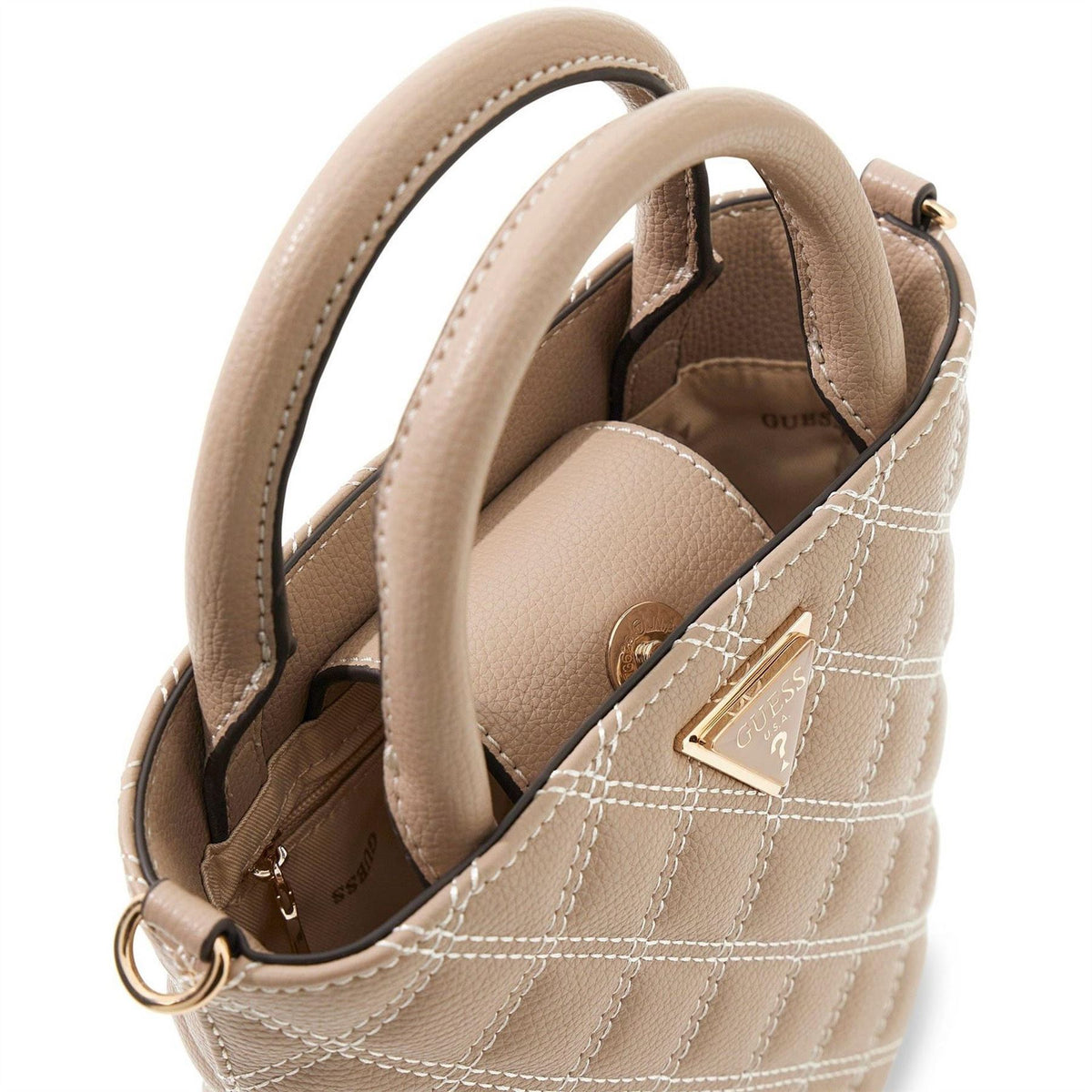 Guess Giullly Xstot Checkerboard Tote with Logo