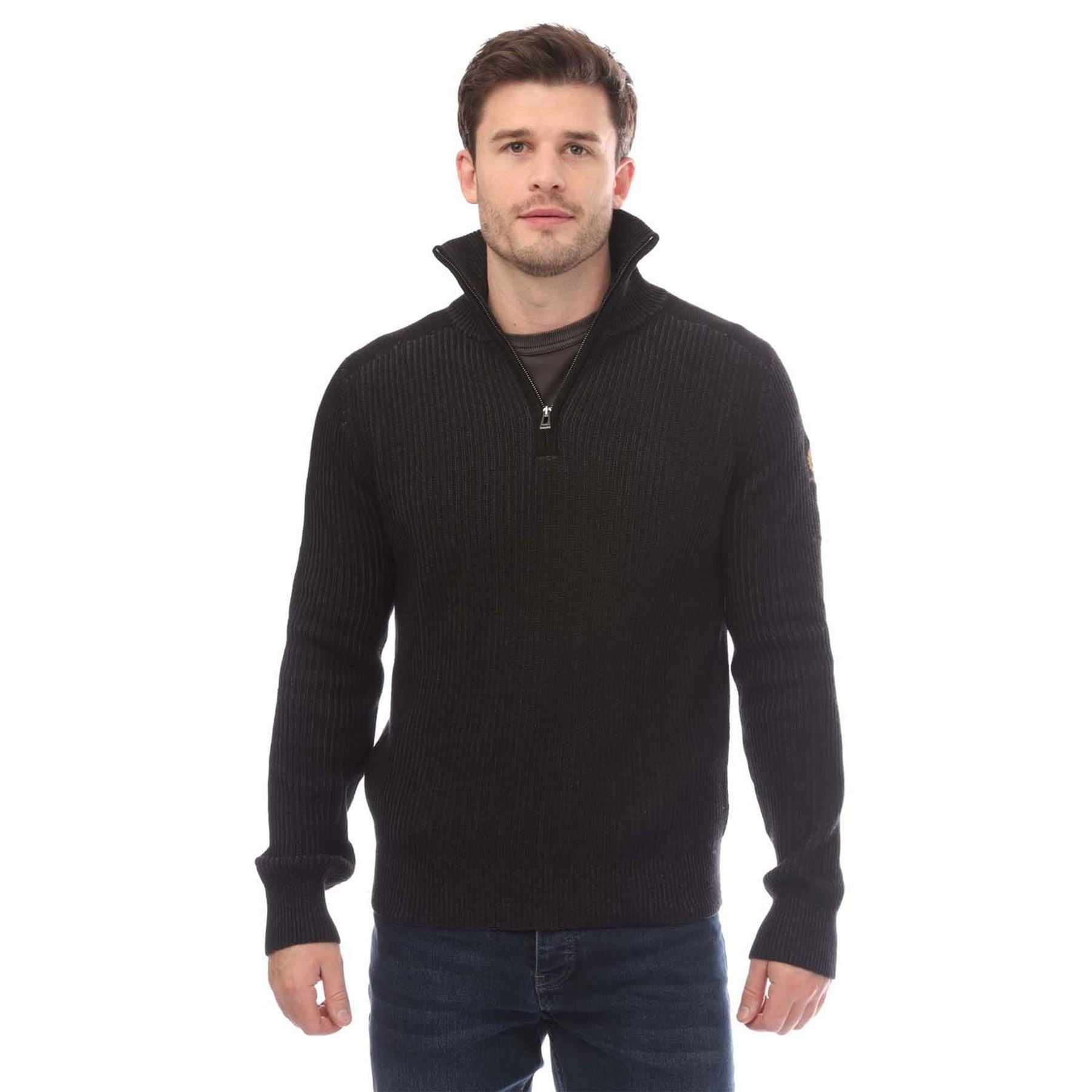 Belstaff Wool Rib Stanley Quarter Zip Jumper