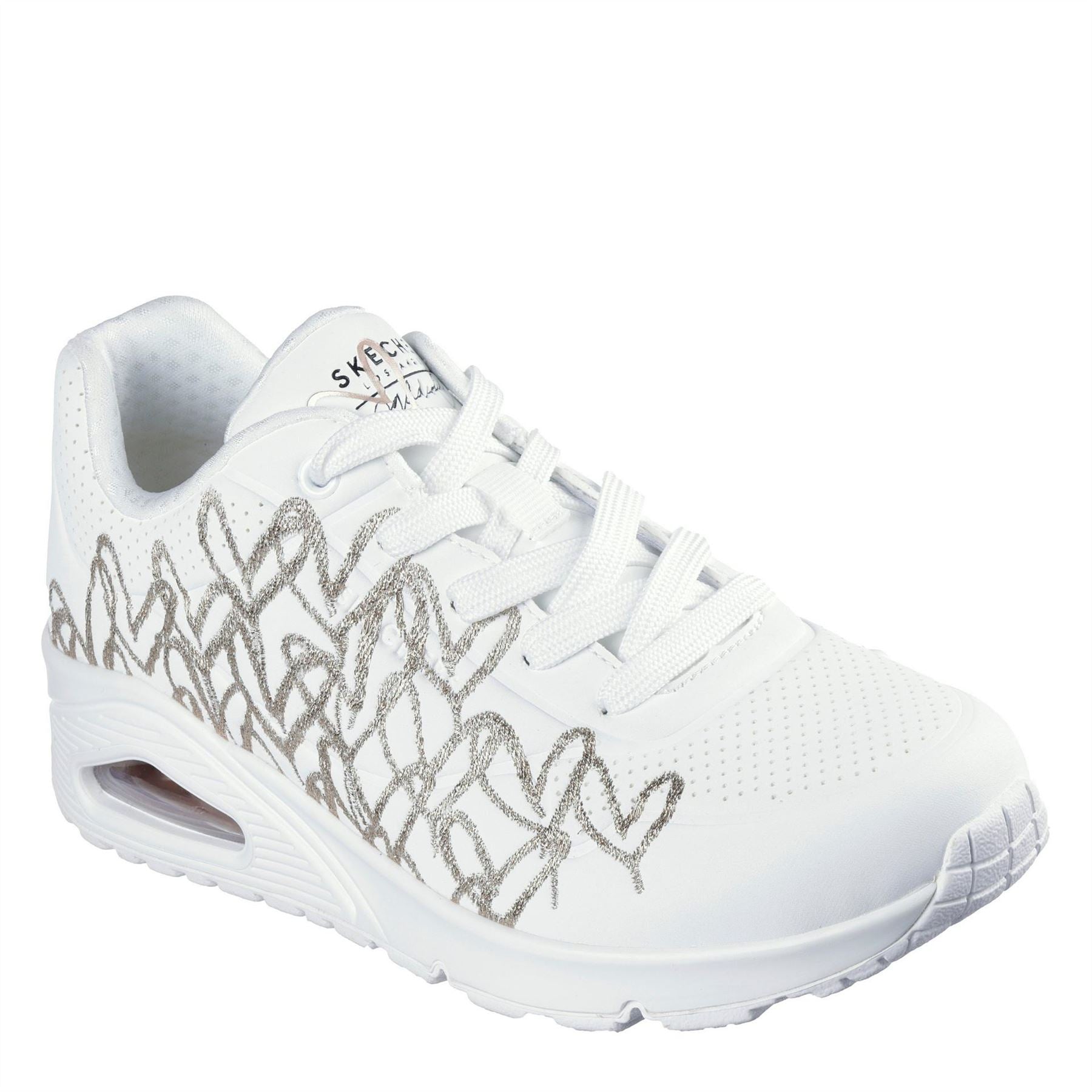 Skechers Womens Mylar Embroidery Heart De Low Top Trainers