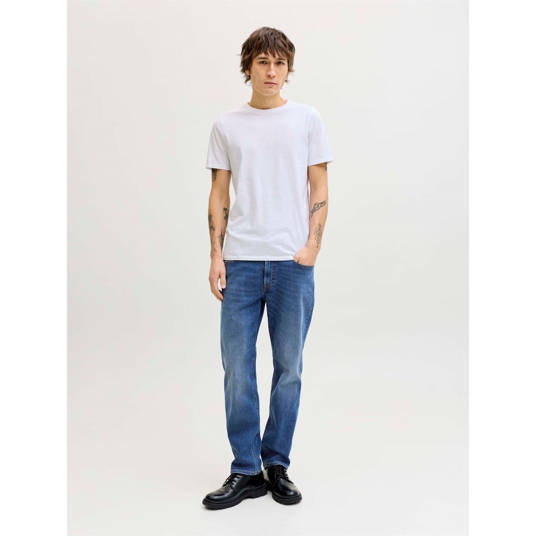 Jack and Jones Clark Orig Tapered Fit Five Pocket Jeans