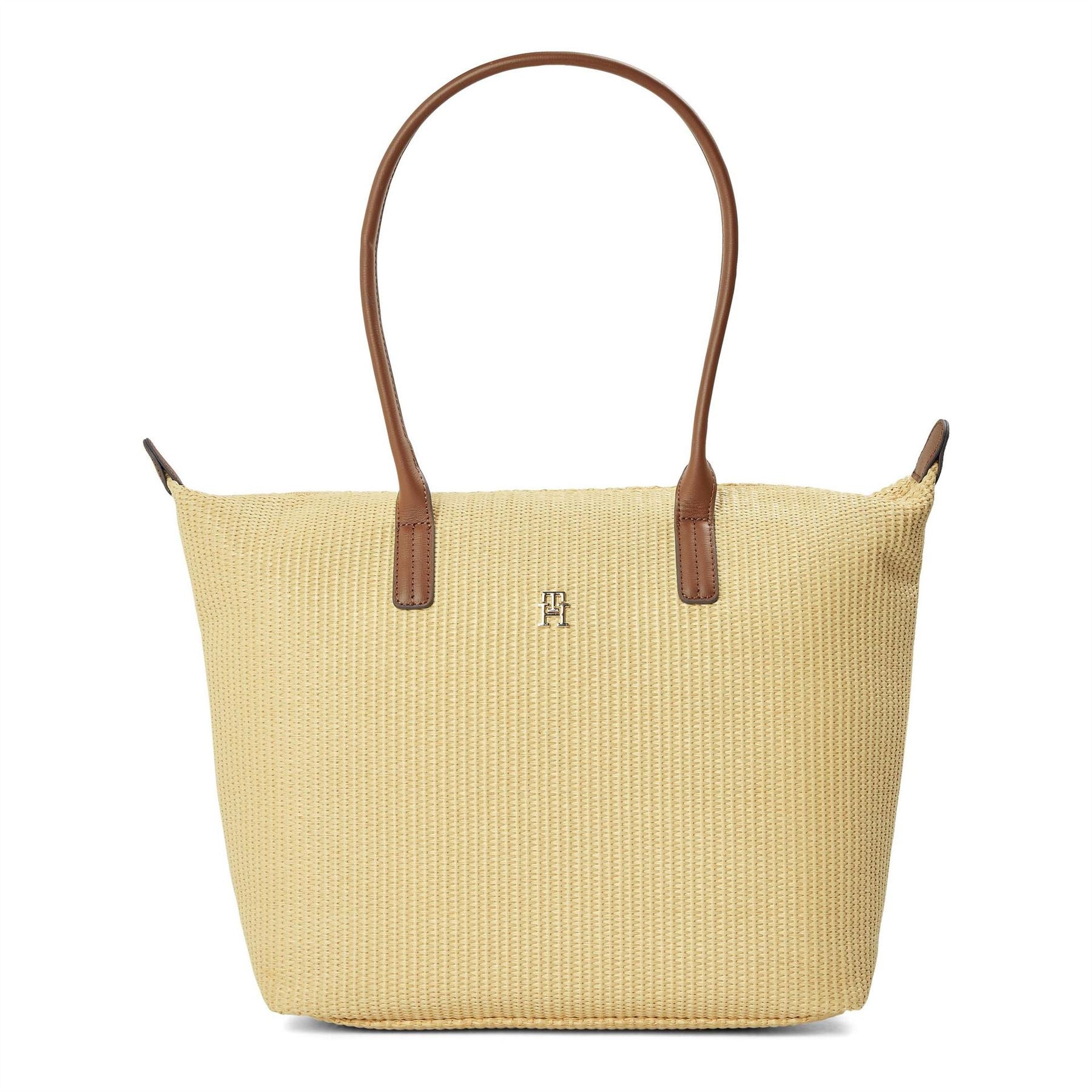 Tommy Hilfiger Popette Trapezoid Shape Tote Bag with Gold Tone Hardware