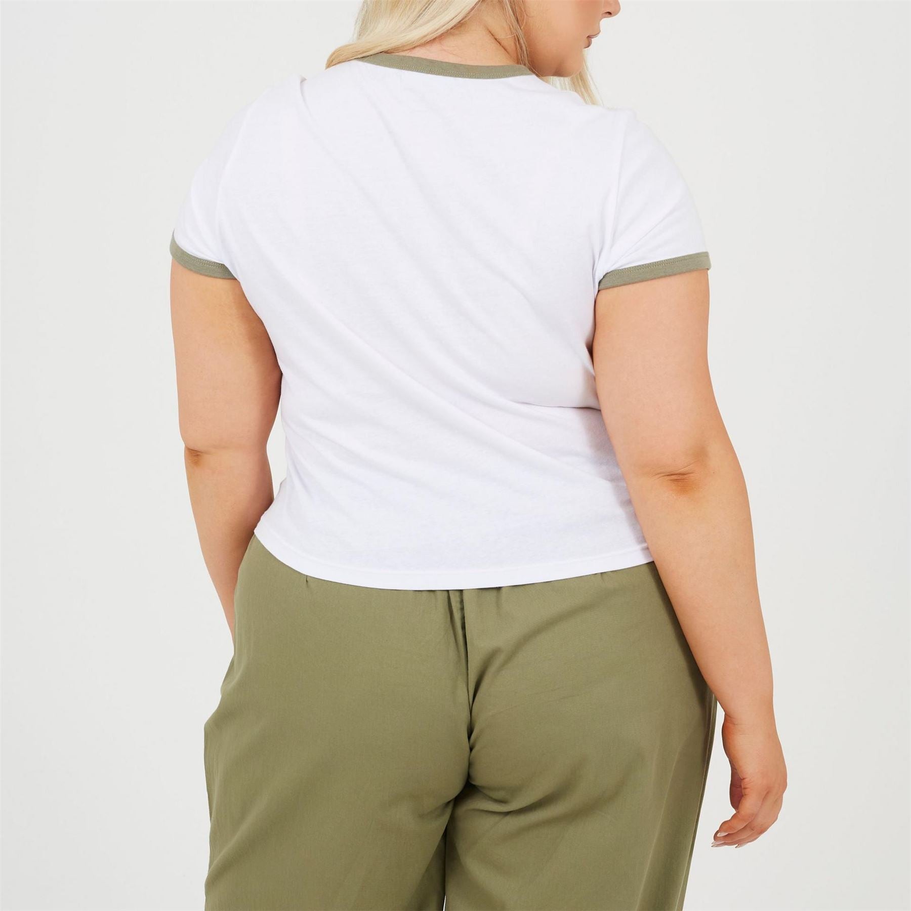 Brave Soul Plus Size Short Sleeve T Shit With Contrast Neck And Sleeve Rib