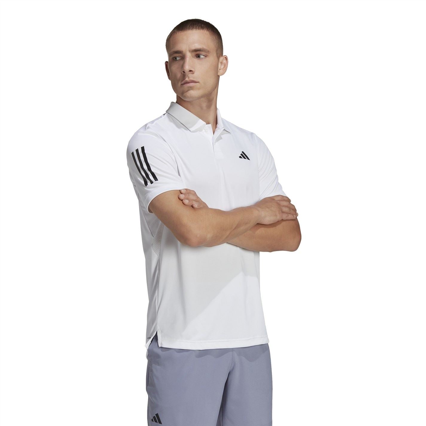 adidas Mens Club 3 Stripe Polo Shirt