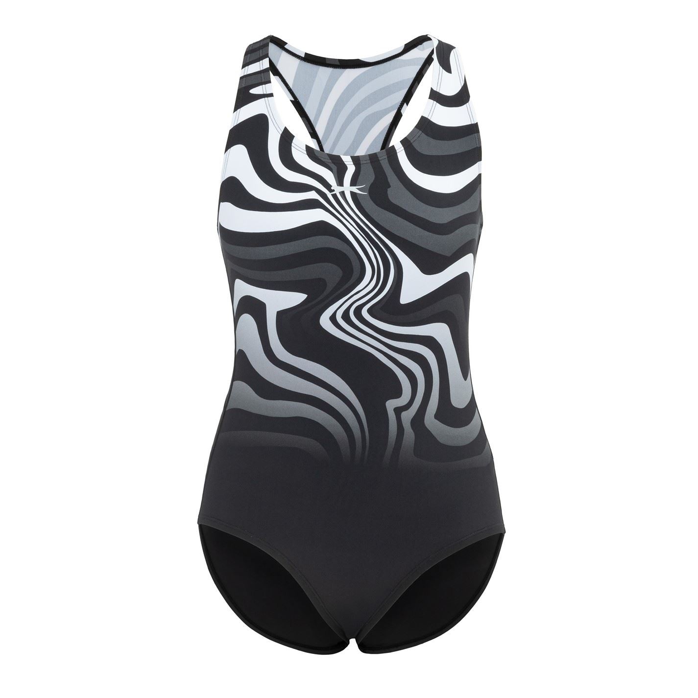Slazenger Snug Fit Wave Patterned One Piece Swimsuit