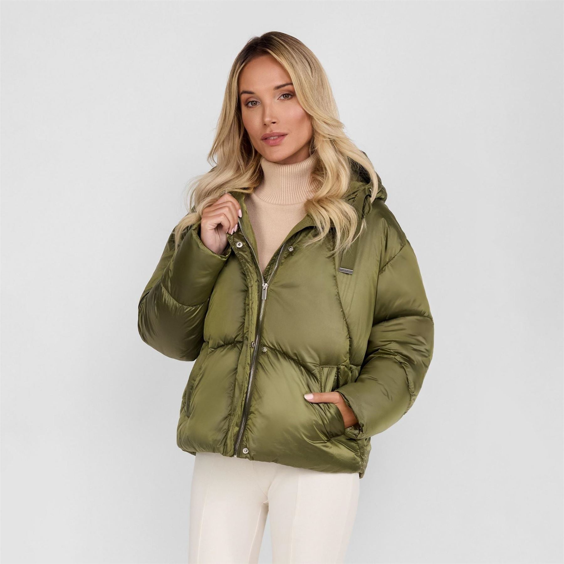 Minoti Women Jacket Padded Hooded Olive