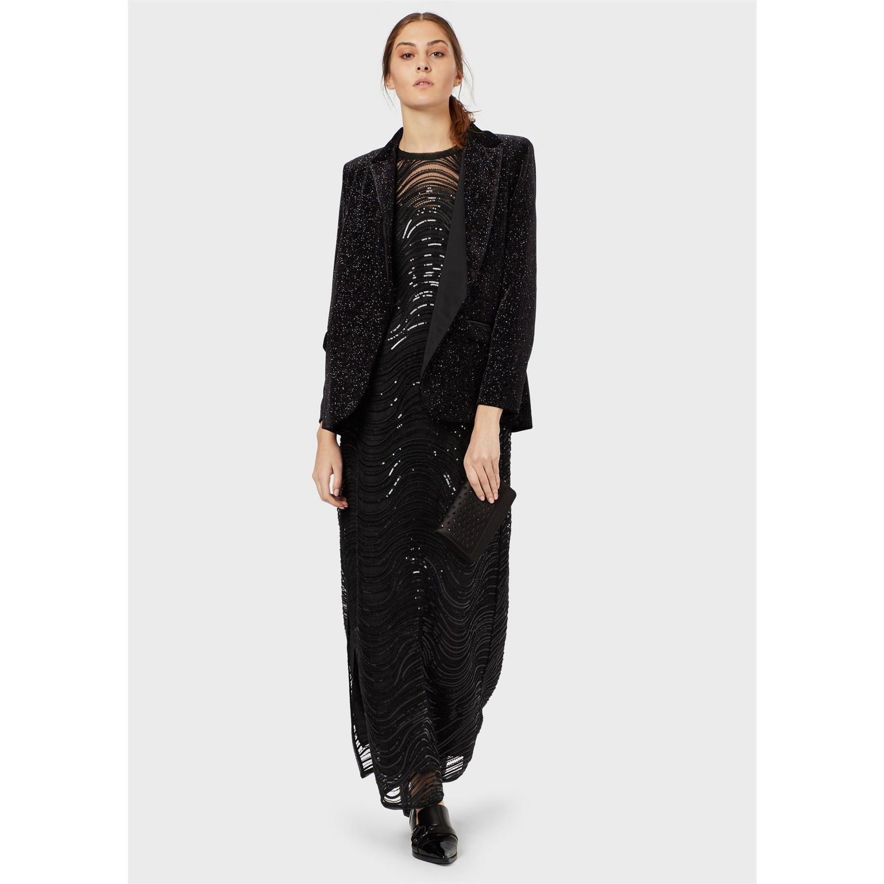 Emporio Armani Lace Textured Maxi Dress