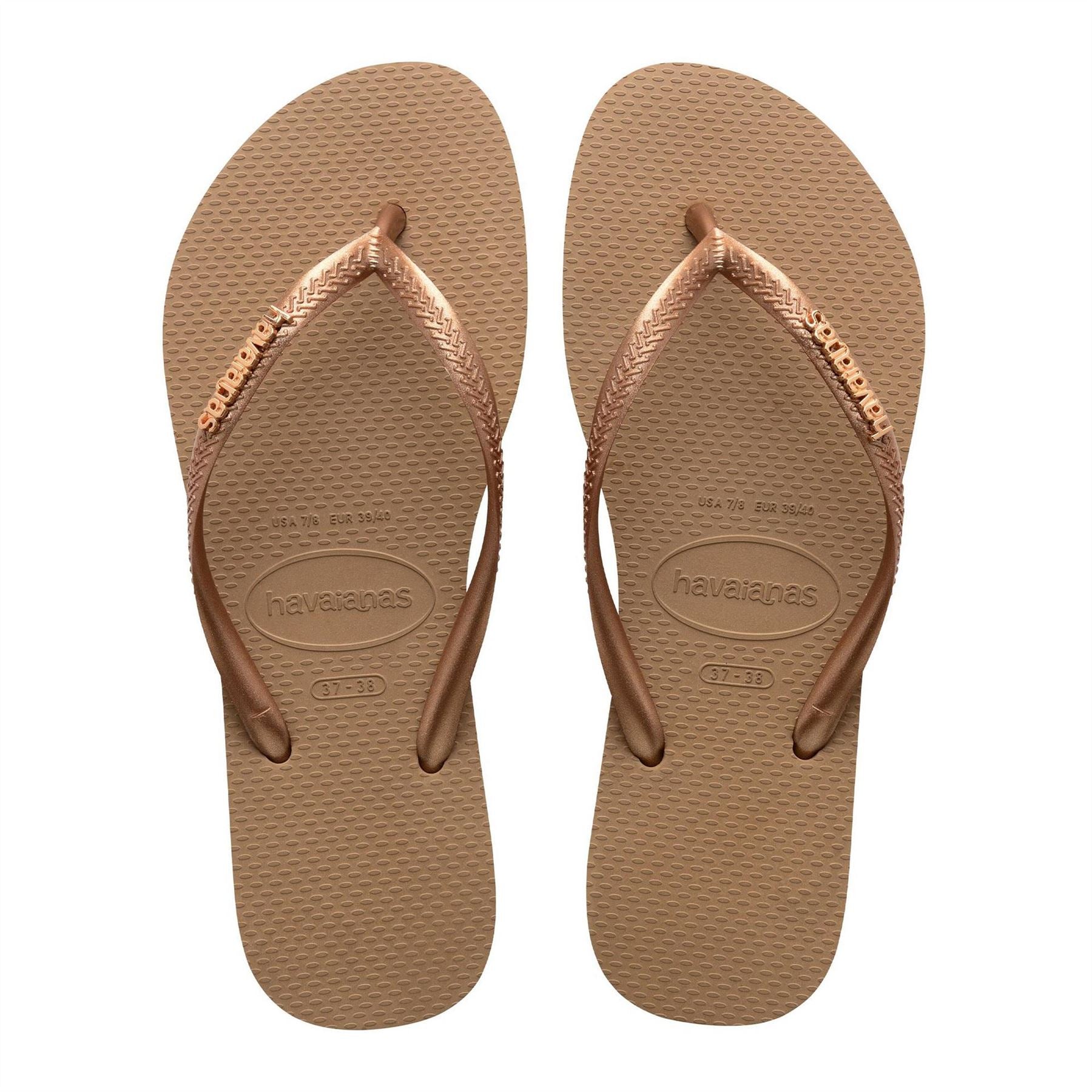 Havaianas Slim Textured Flat Heel Flip Flops