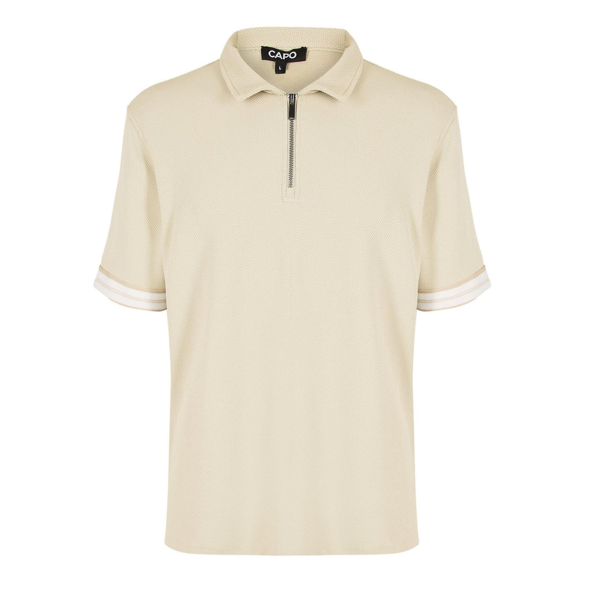 CAPO Textured Short Sleeve Polo Shirt