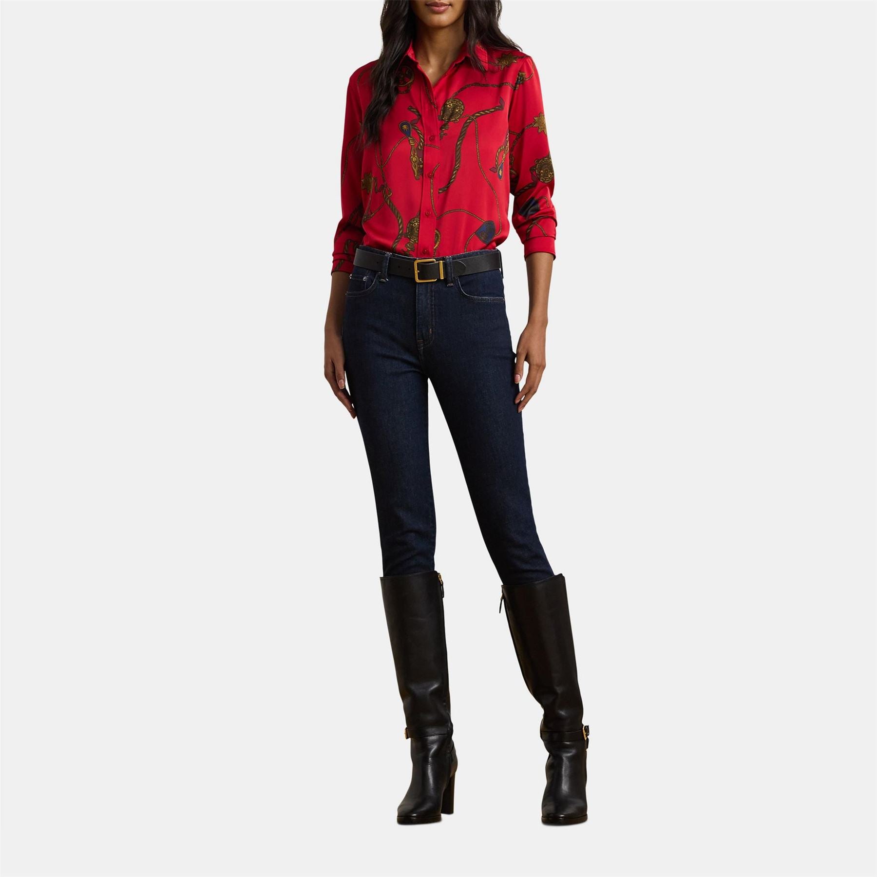 Lauren by Ralph Lauren Fit Print Charmeuse Shirt