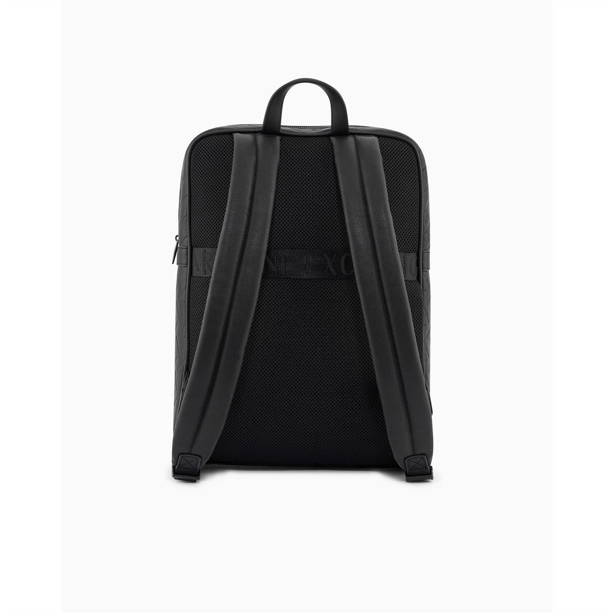 Armani Exchange All Over Logo Faux Leather Backpack