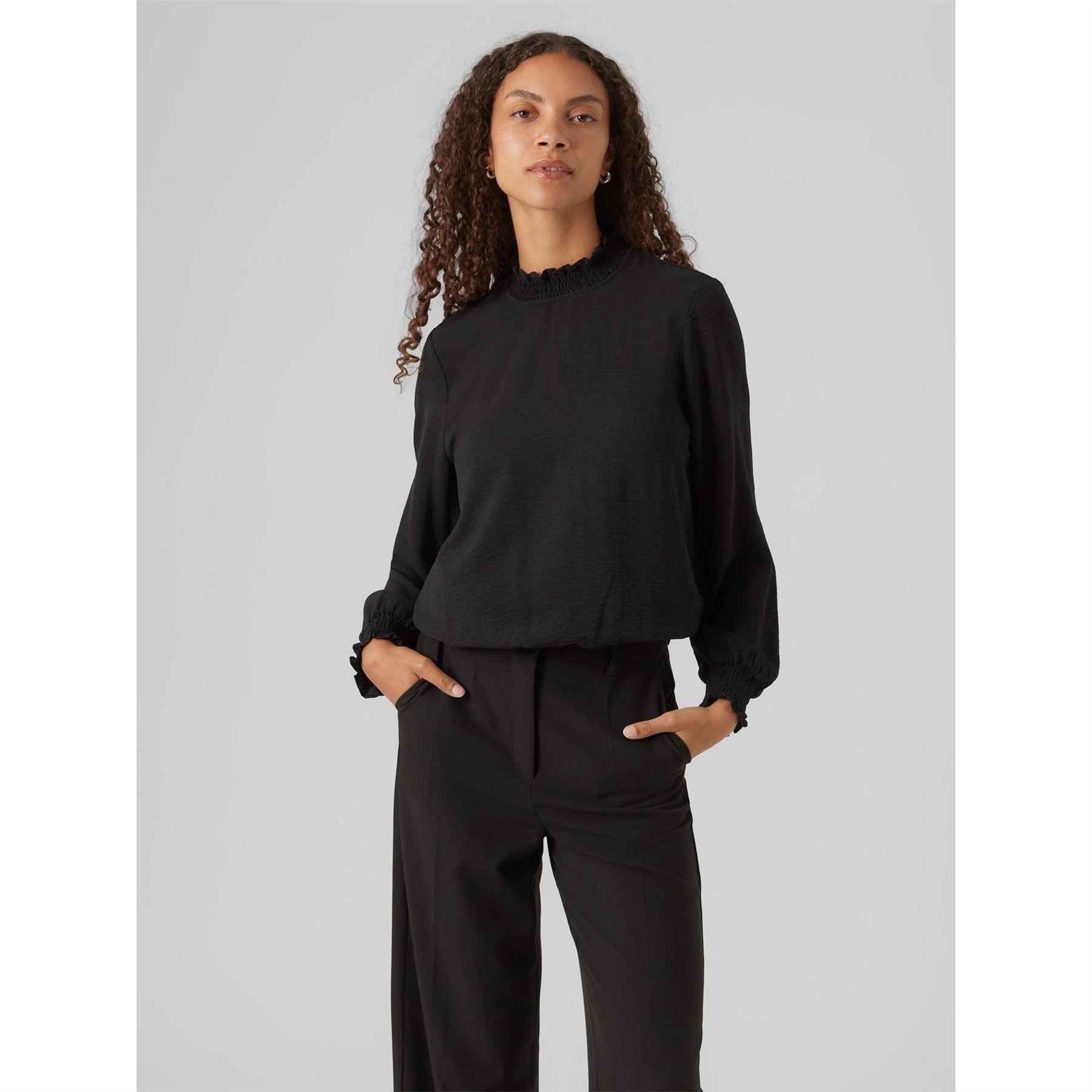 Vero Moda Open Neck Long Sleeve Blouse