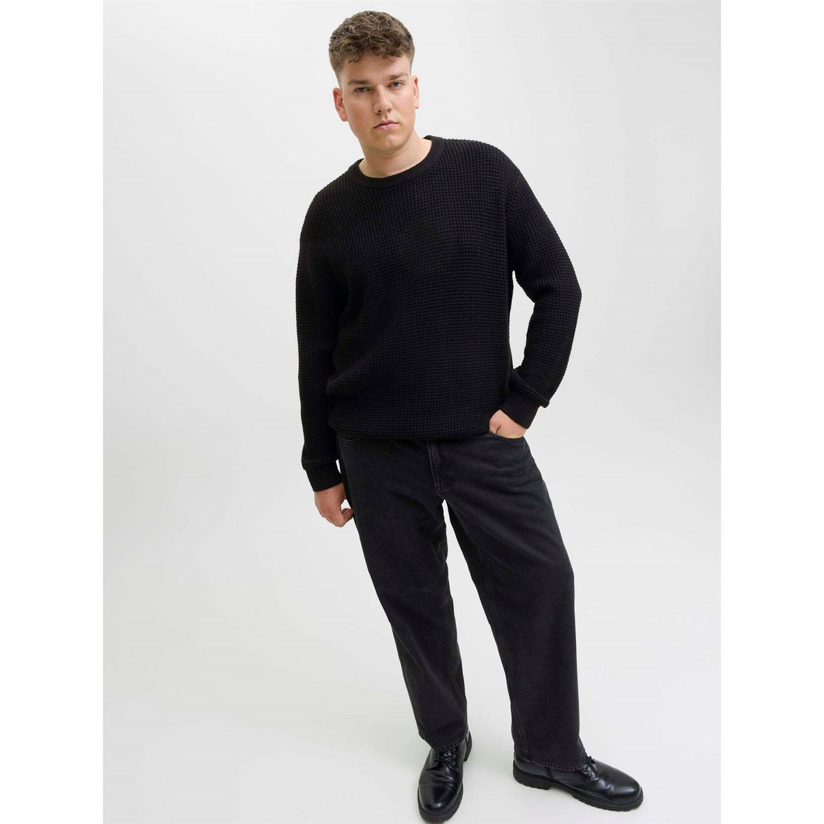 Jack and Jones Crew Neck Ribbed Collar Long Sleeve Sweater