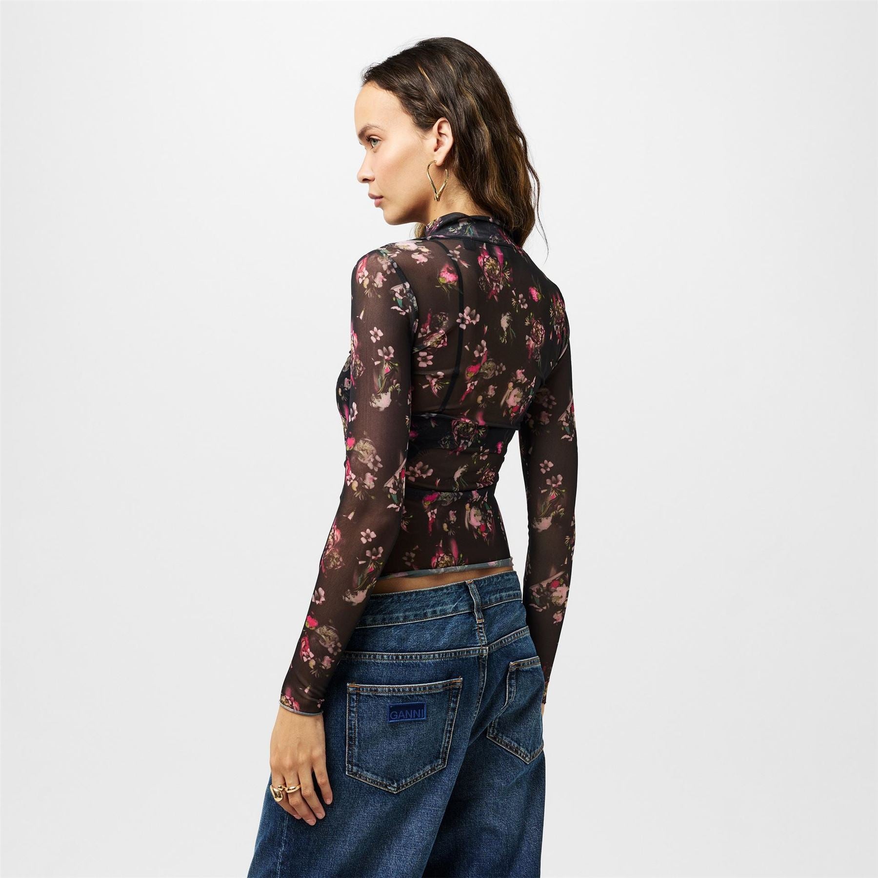 Ted Baker High Neck Print Long Sleeve T-Shirt