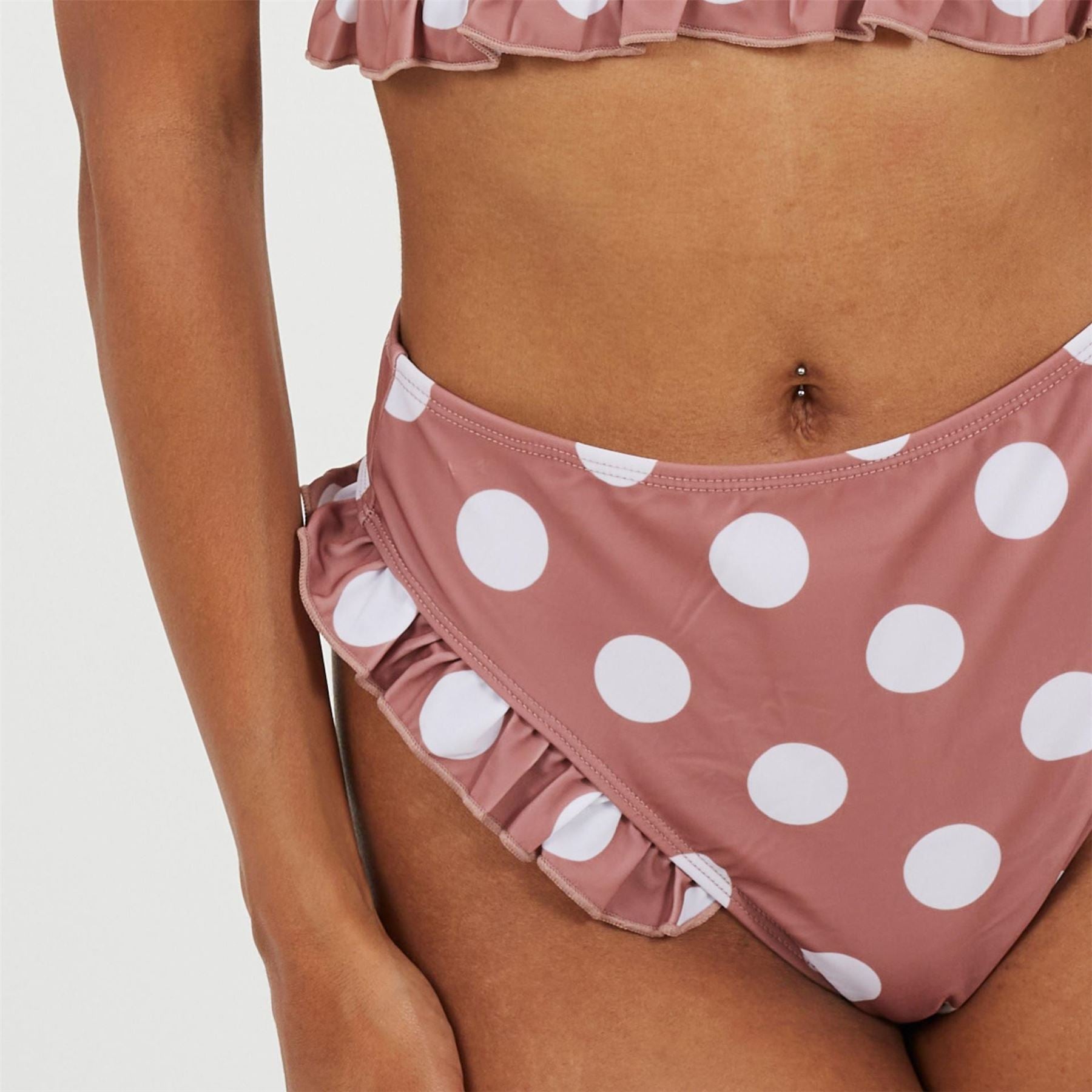 Brave Soul Regular Fit Polka Dot Patterned Bikini Set