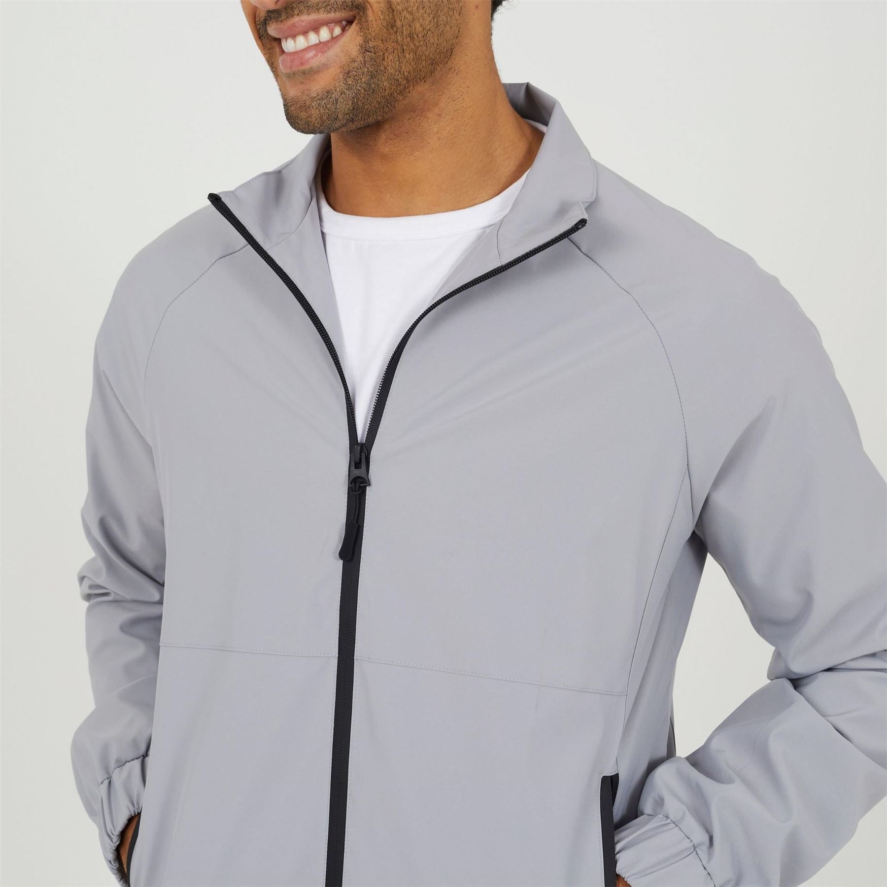 Brave Soul Lightweight Funnel Neck Zip Through Bomber Jacket