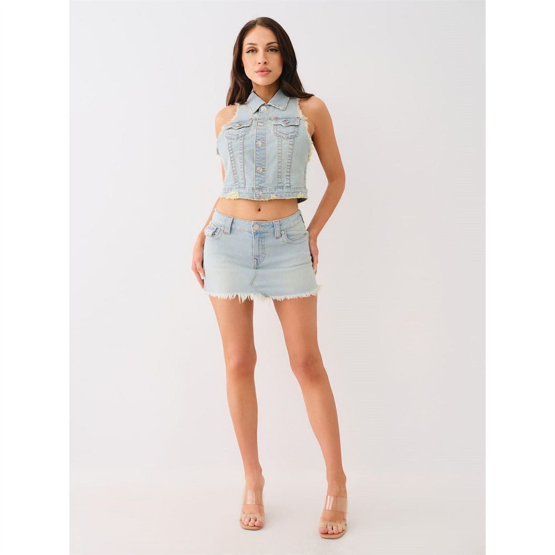 True Religion Womens Sadie Mini 5 Pocket Skirt