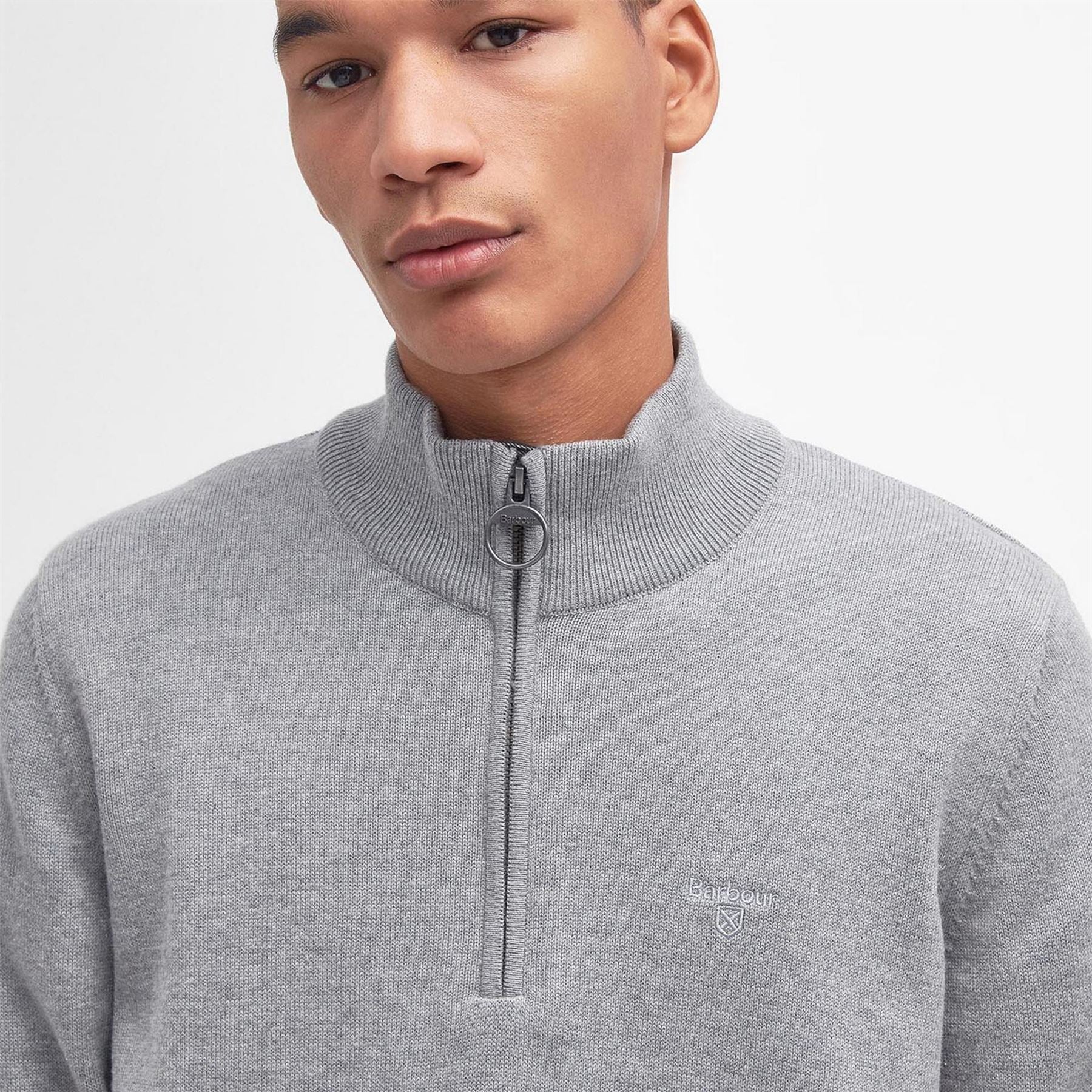 Barbour Half Zip Cotton Knitted Jumper
