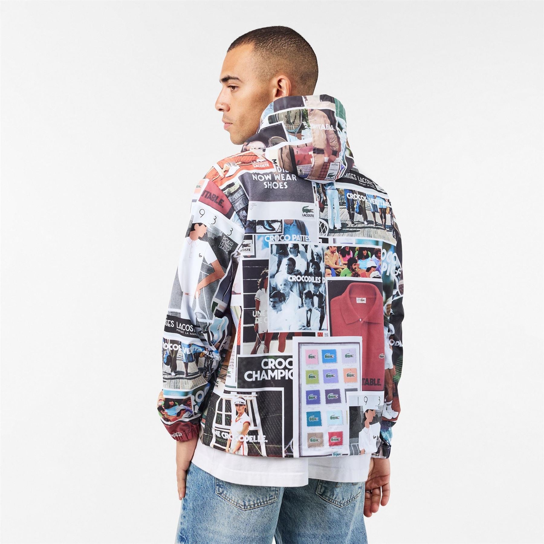 Lacoste Hooded Relaxed Fit Rain Jacket with Logo