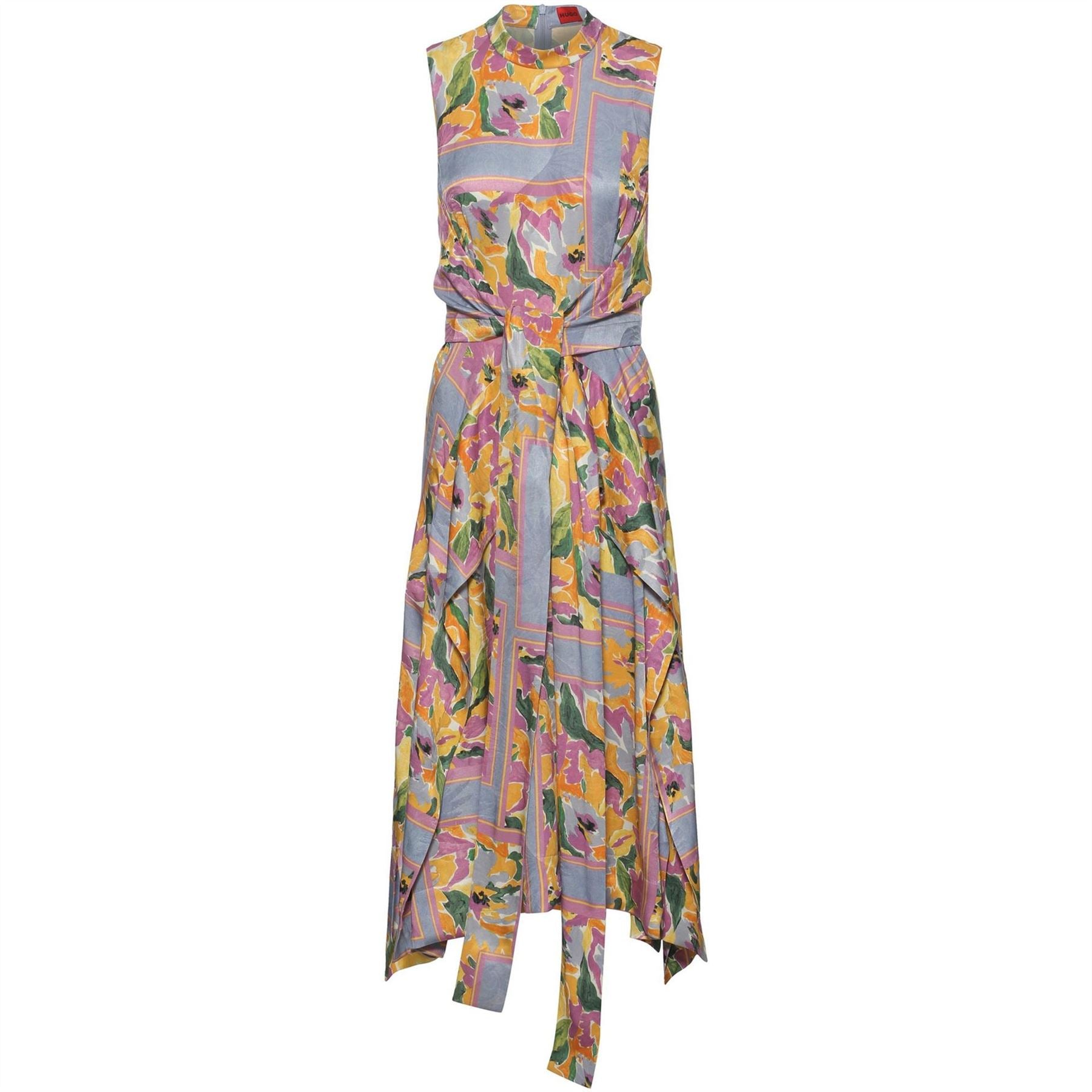 Hugo Kestani High Neck Midi Wrap Dress