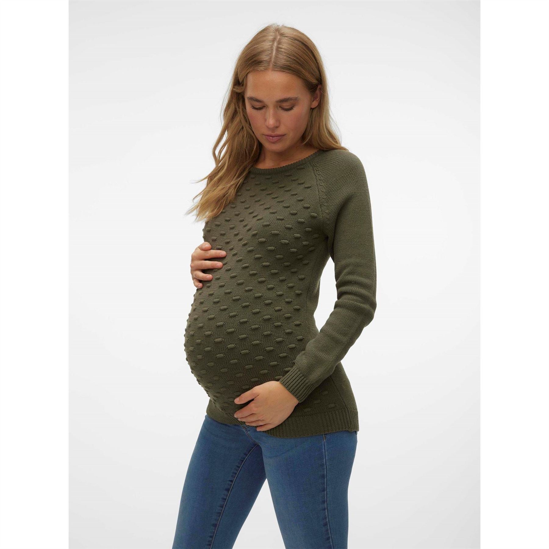 Mamalicious Crew Neck Raglan Sleeve Sweatshirt