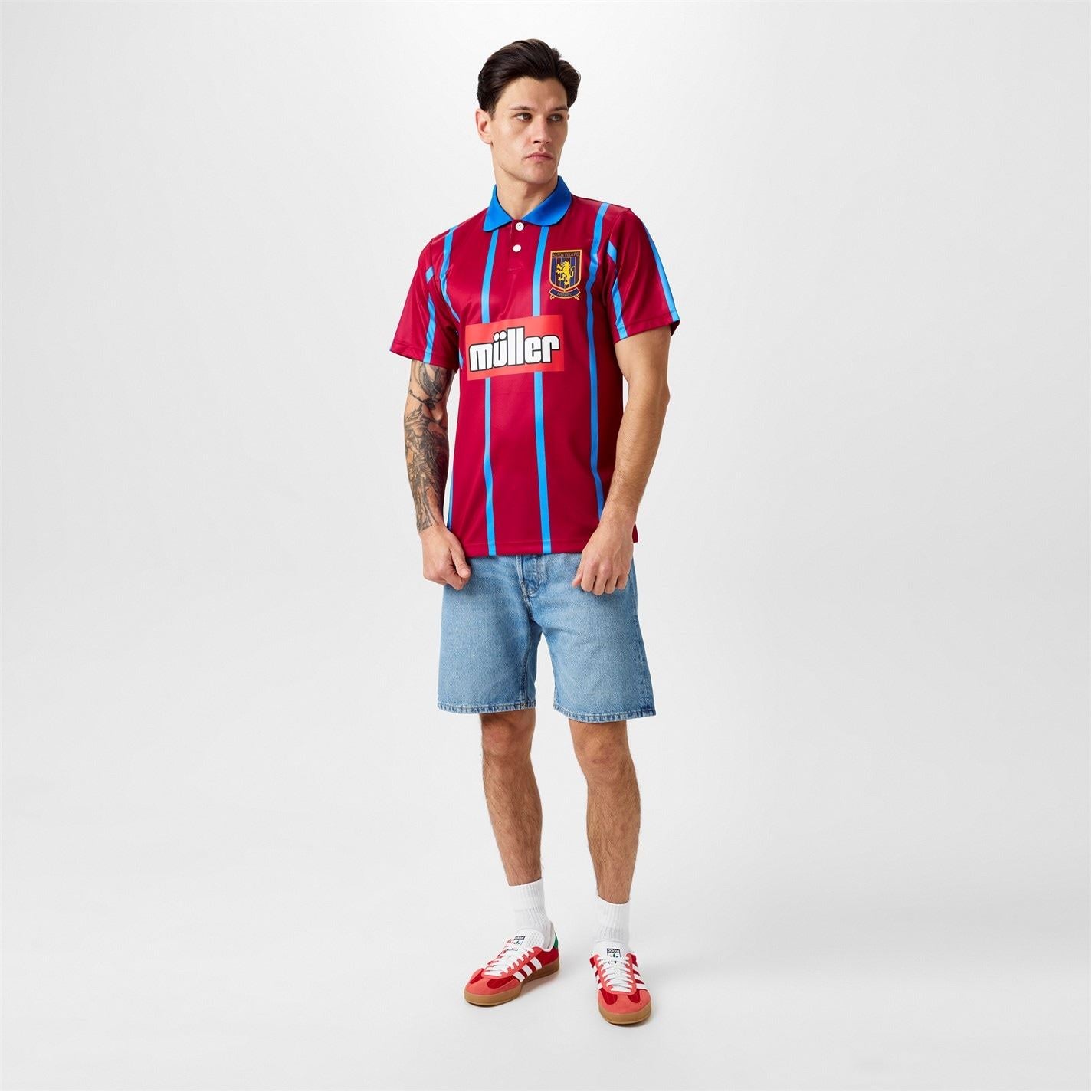 Score Draw Aston Villa Retro Home Shirt 94 Adults
