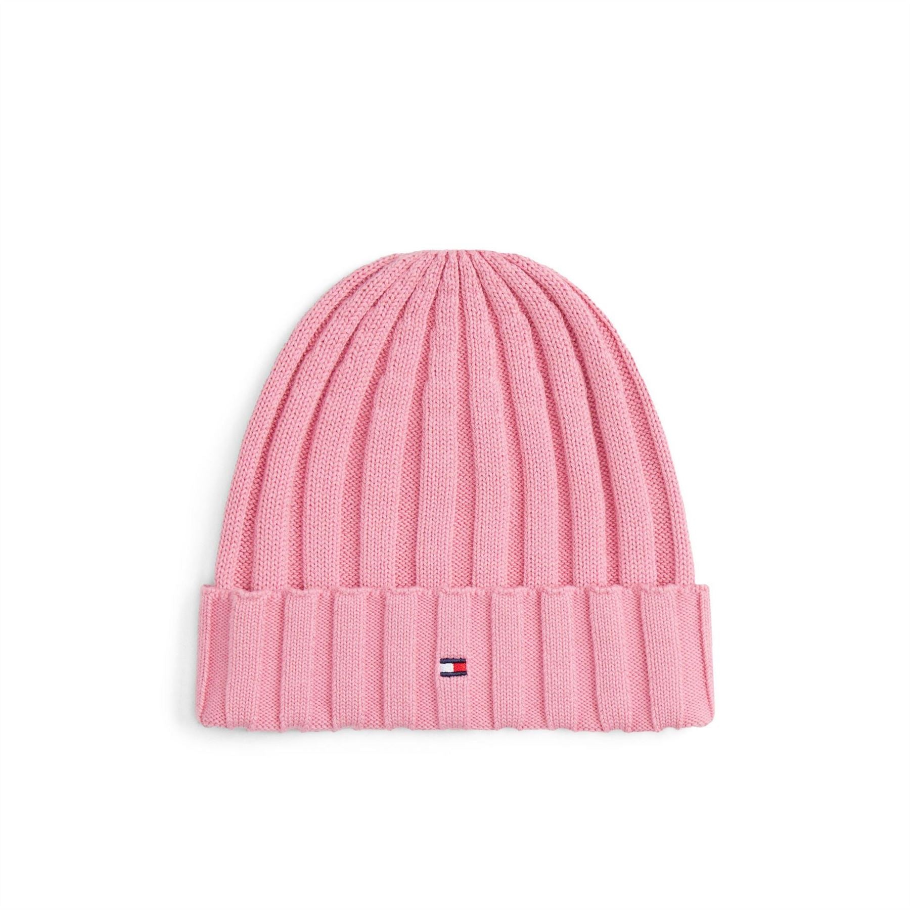 Tommy Hilfiger Flag Embroidered Logo Ribbed Turn Up Beanie