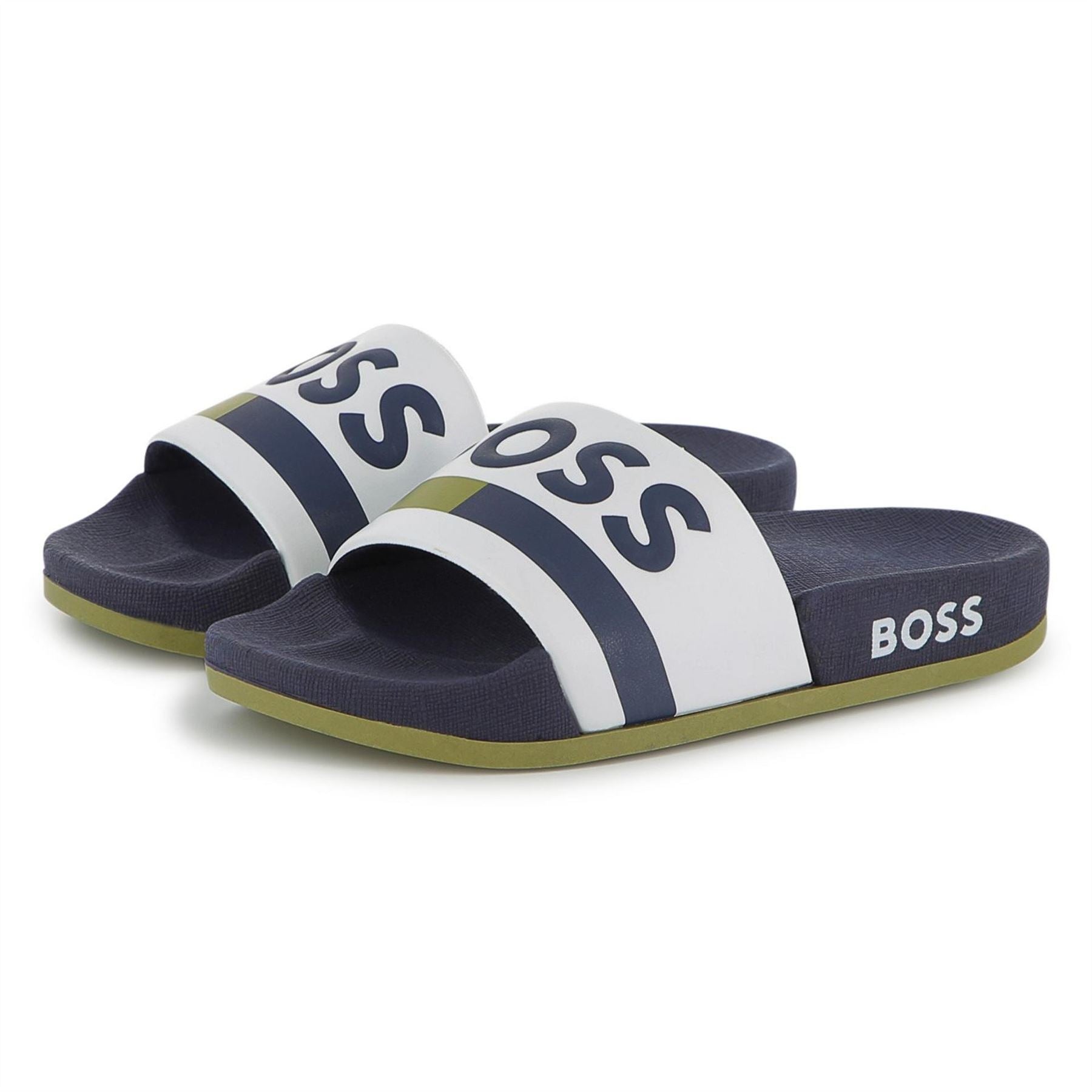 Boss Striped Sliders, Design Sandals