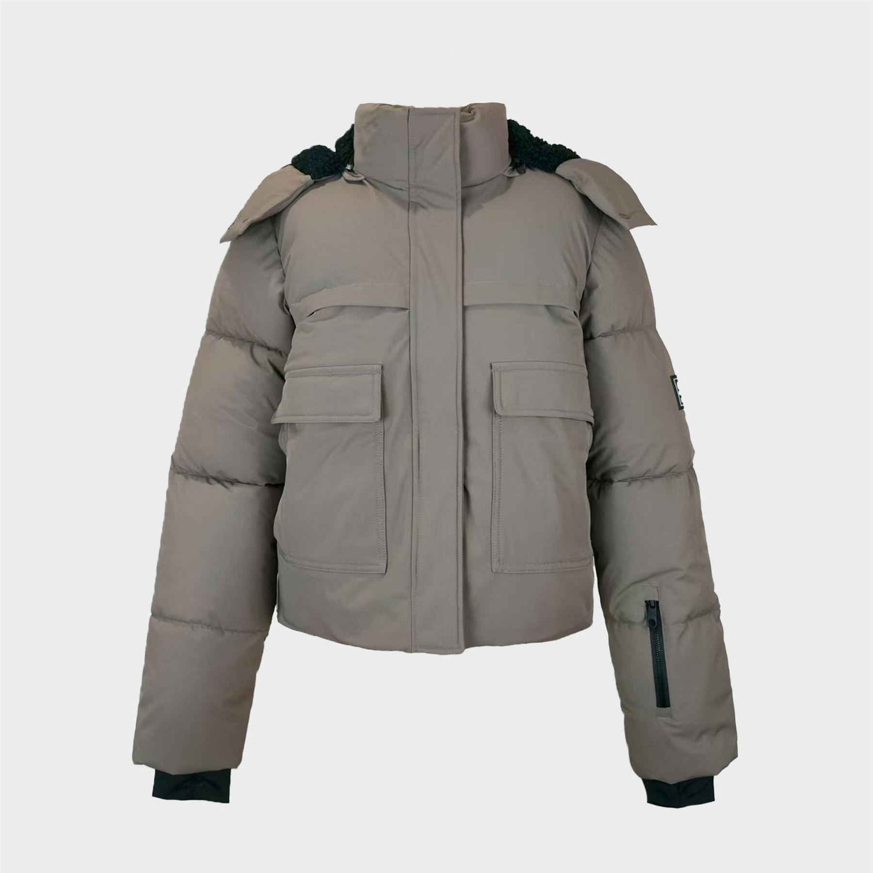 Jack Wills Cropped Puffer Waterproof Windproof Hooded Ski Jacket