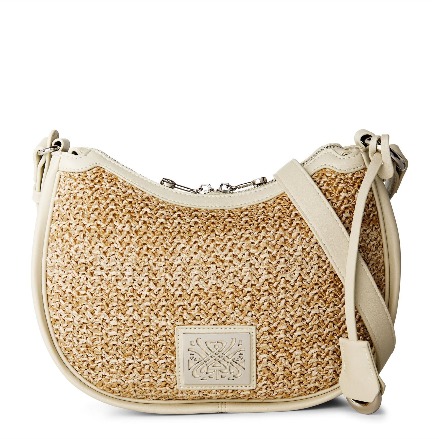 Biba Raffia Hobo Bag with Logo