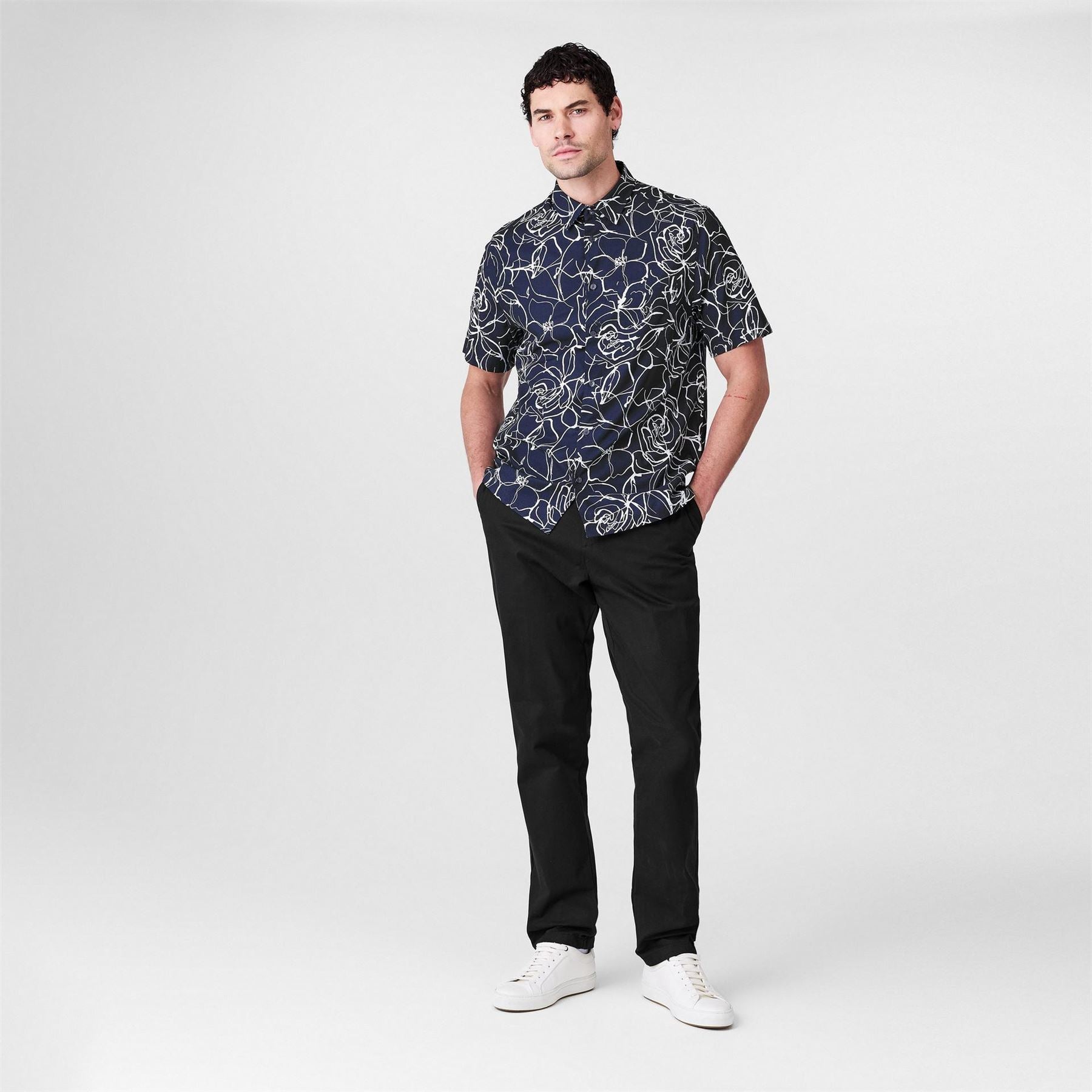 Ted Baker Haydae Solid Patterned Straight Chinos