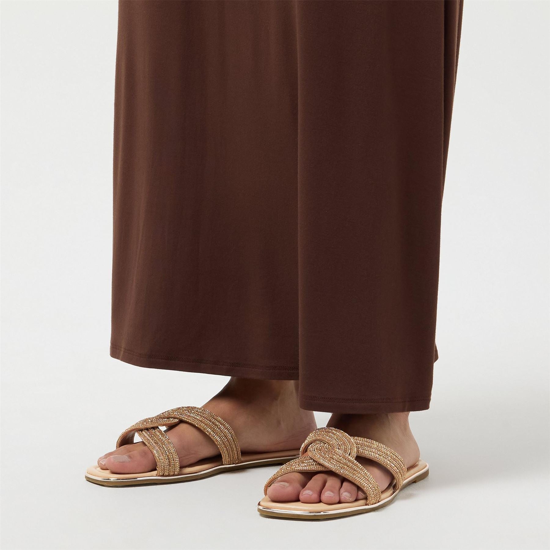Dune London Open Toe Flat Heel Slide Sandals