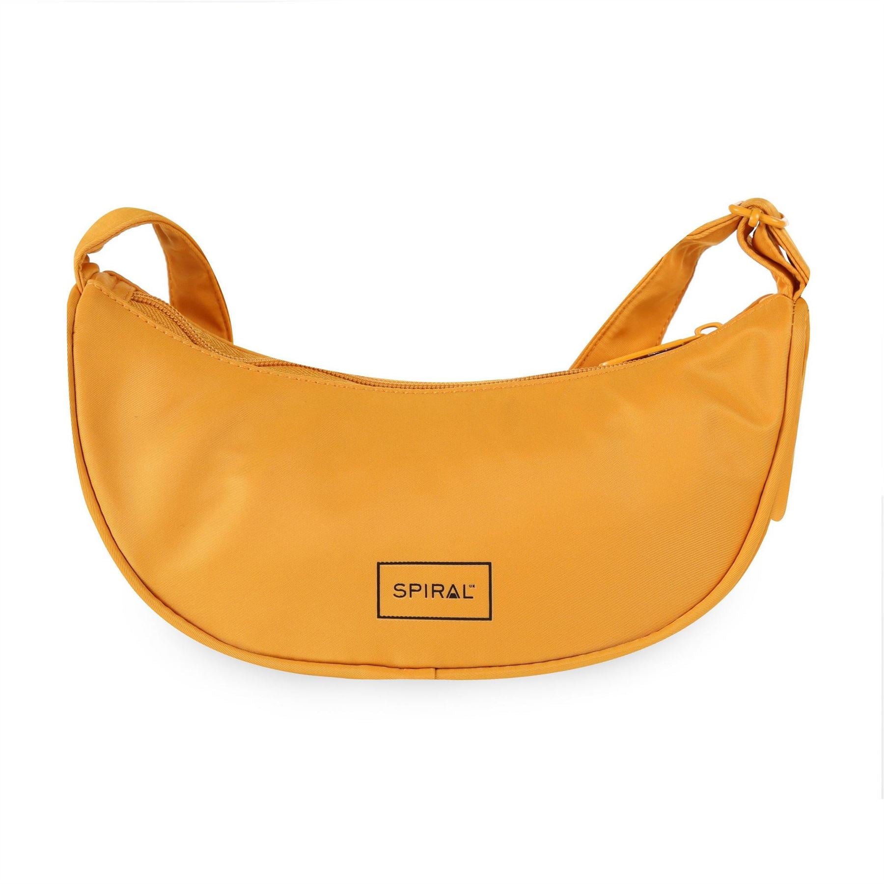Spiral Cali Crescent Shape Cross Body Bag with Logo Patch